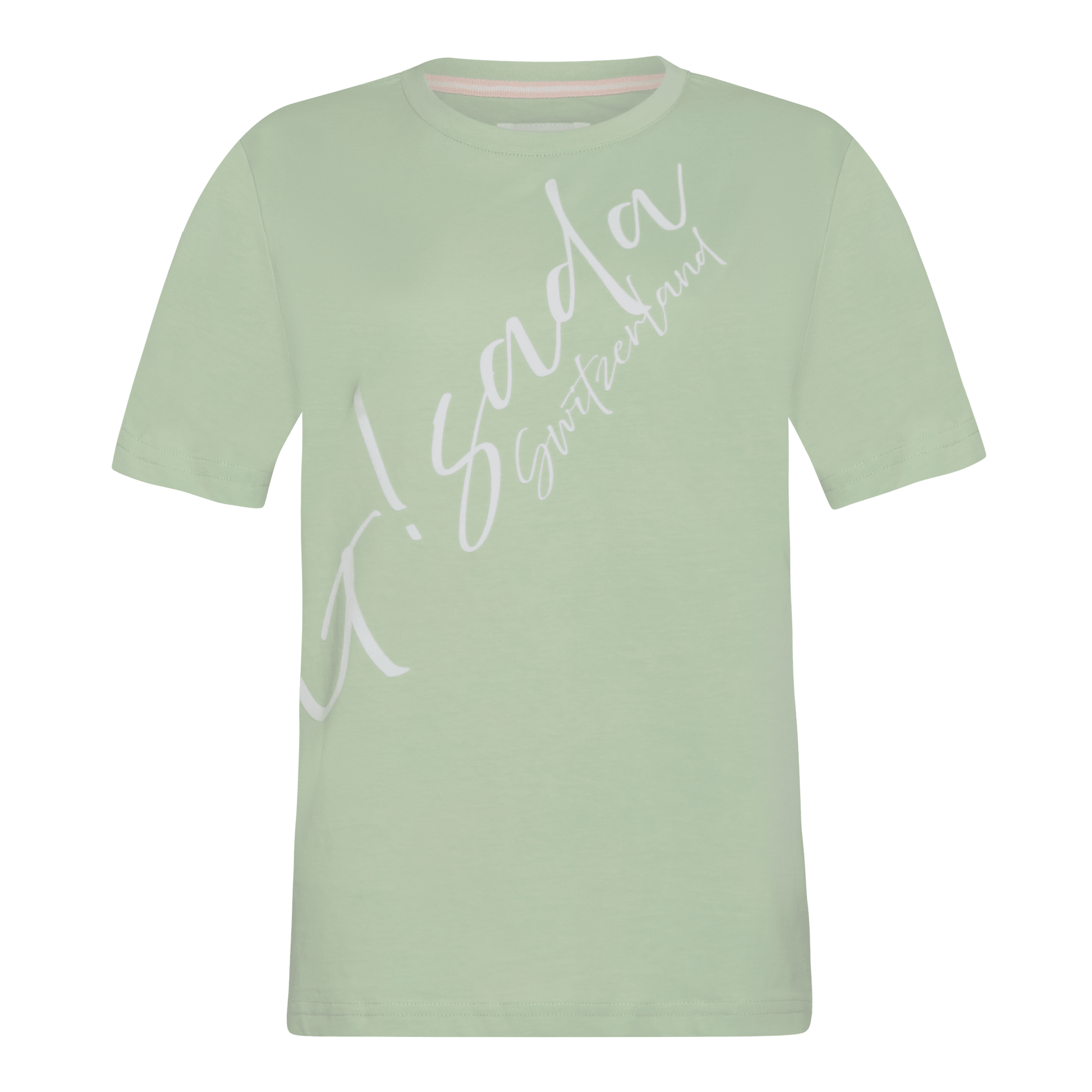 Oversized T-Shirt in Jersey Cotton with Cursive Flock Print - Gisada.com