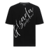 Oversized T-Shirt in Jersey Cotton with Cursive Flock Print - Gisada.com
