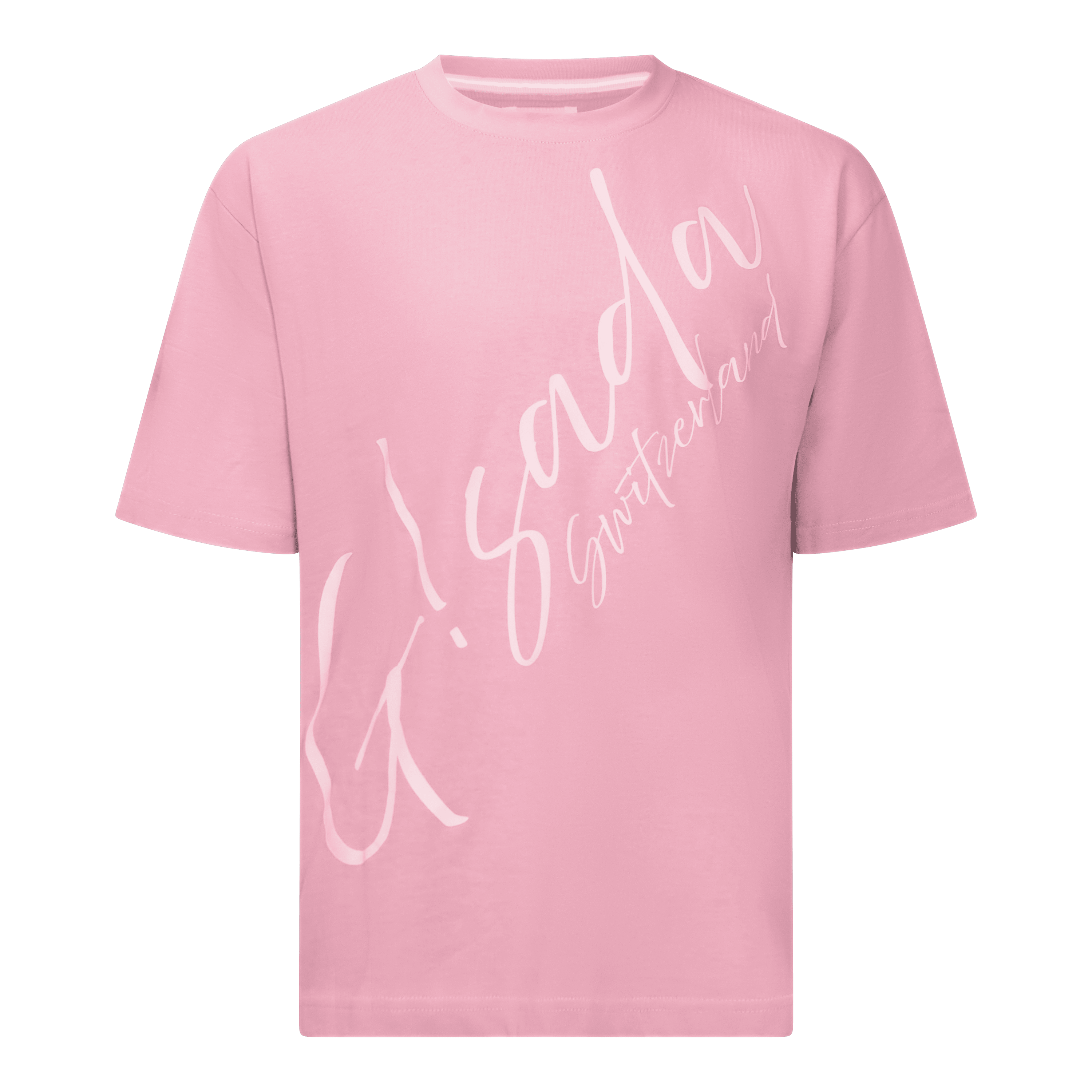 Pink Sorbeto Oversized T-Shirt – Jersey Cotton with Cursive Flock Print ...
