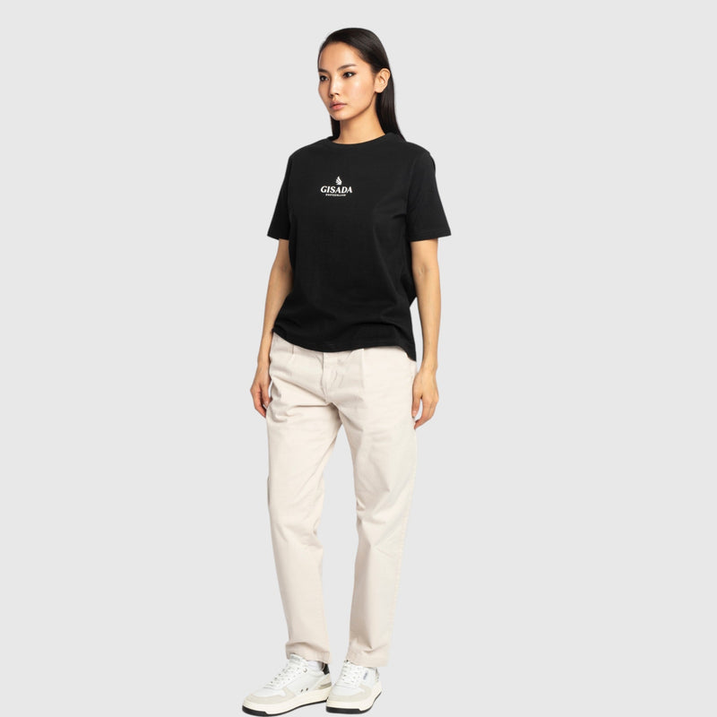 Oversized T-Shirt in Jersey Cotton with Small Silicon Logo - Gisada.com