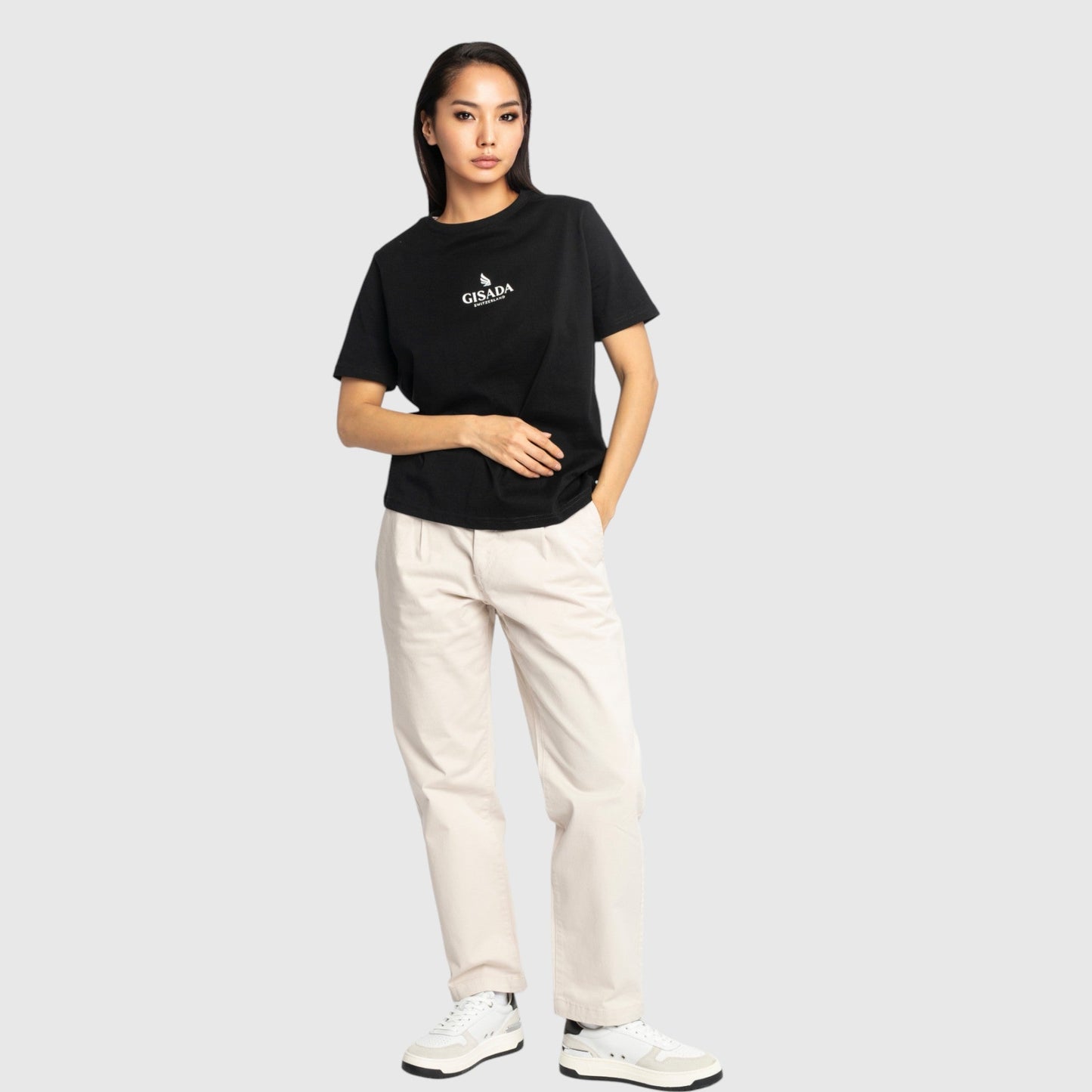 Oversized T-Shirt in Jersey Cotton with Small Silicon Logo - Gisada.com