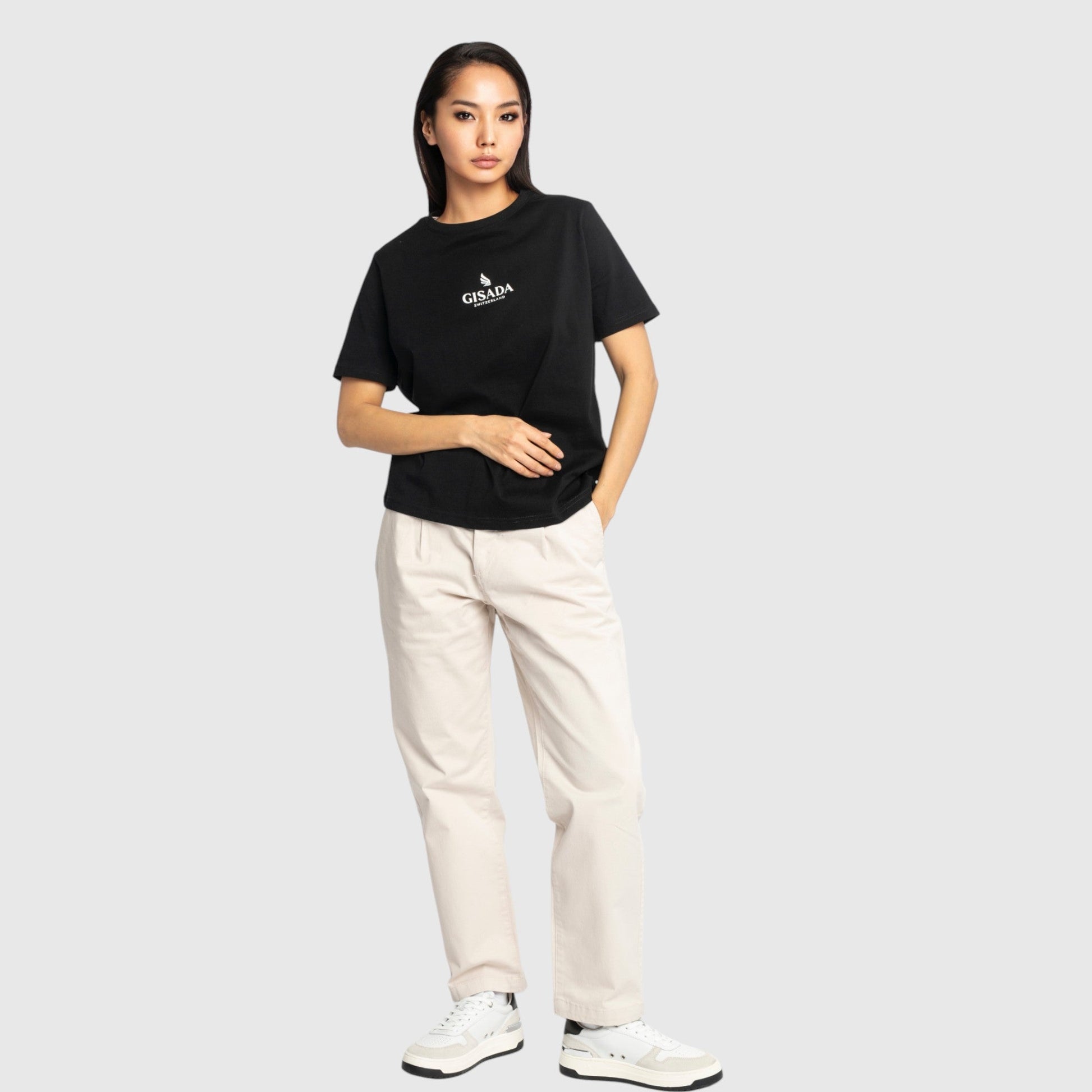 Oversized T-Shirt in Jersey Cotton with Small Silicon Logo - Gisada.com
