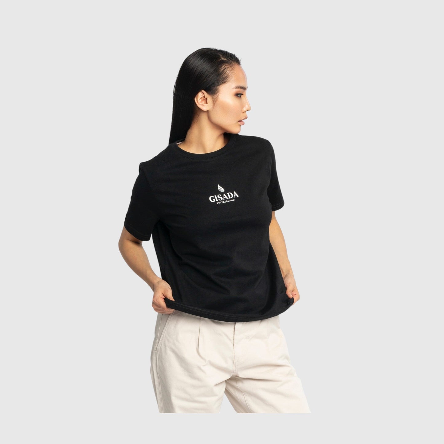 Oversized T-Shirt in Jersey Cotton with Small Silicon Logo - Gisada.com