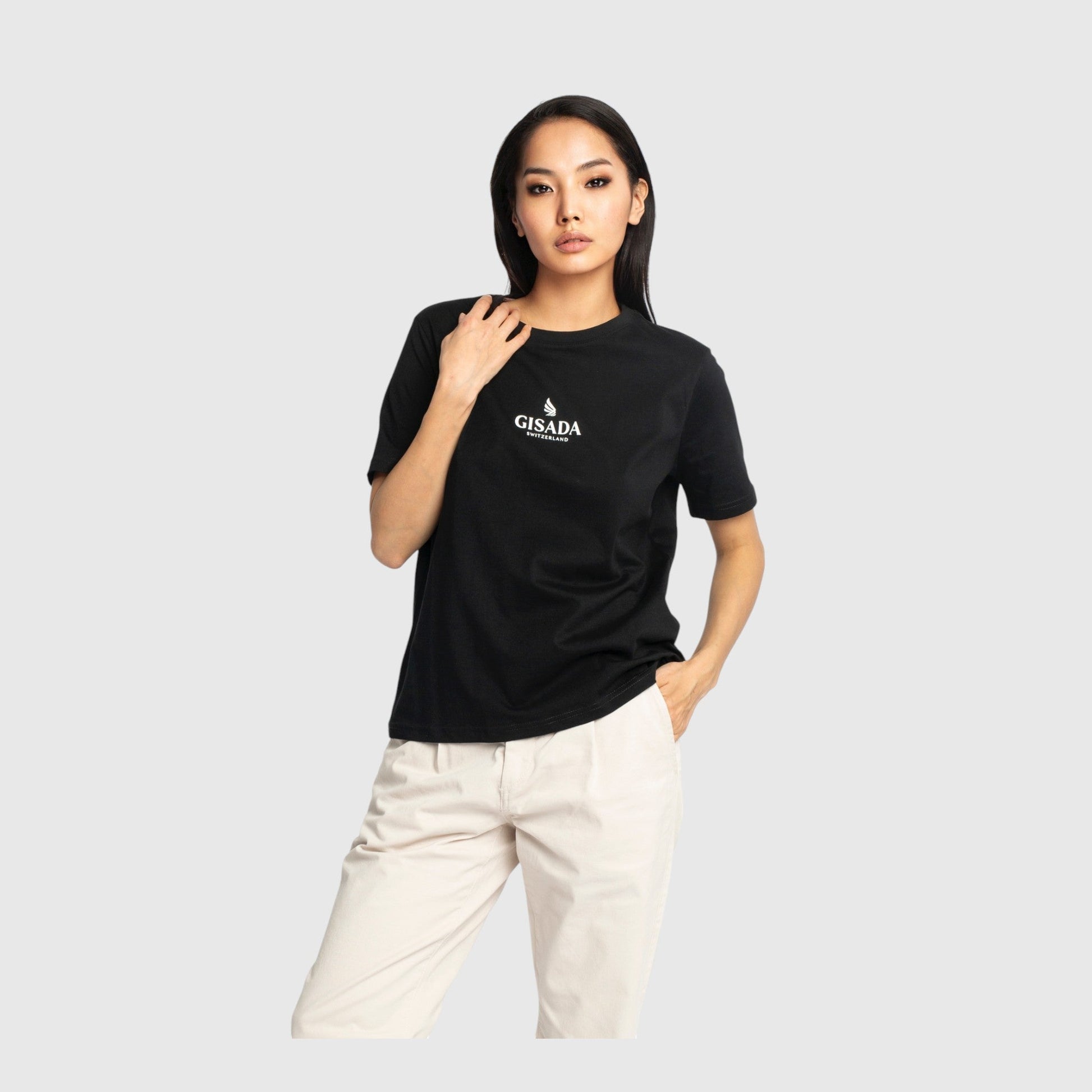 Oversized T-Shirt in Jersey Cotton with Small Silicon Logo - Gisada.com