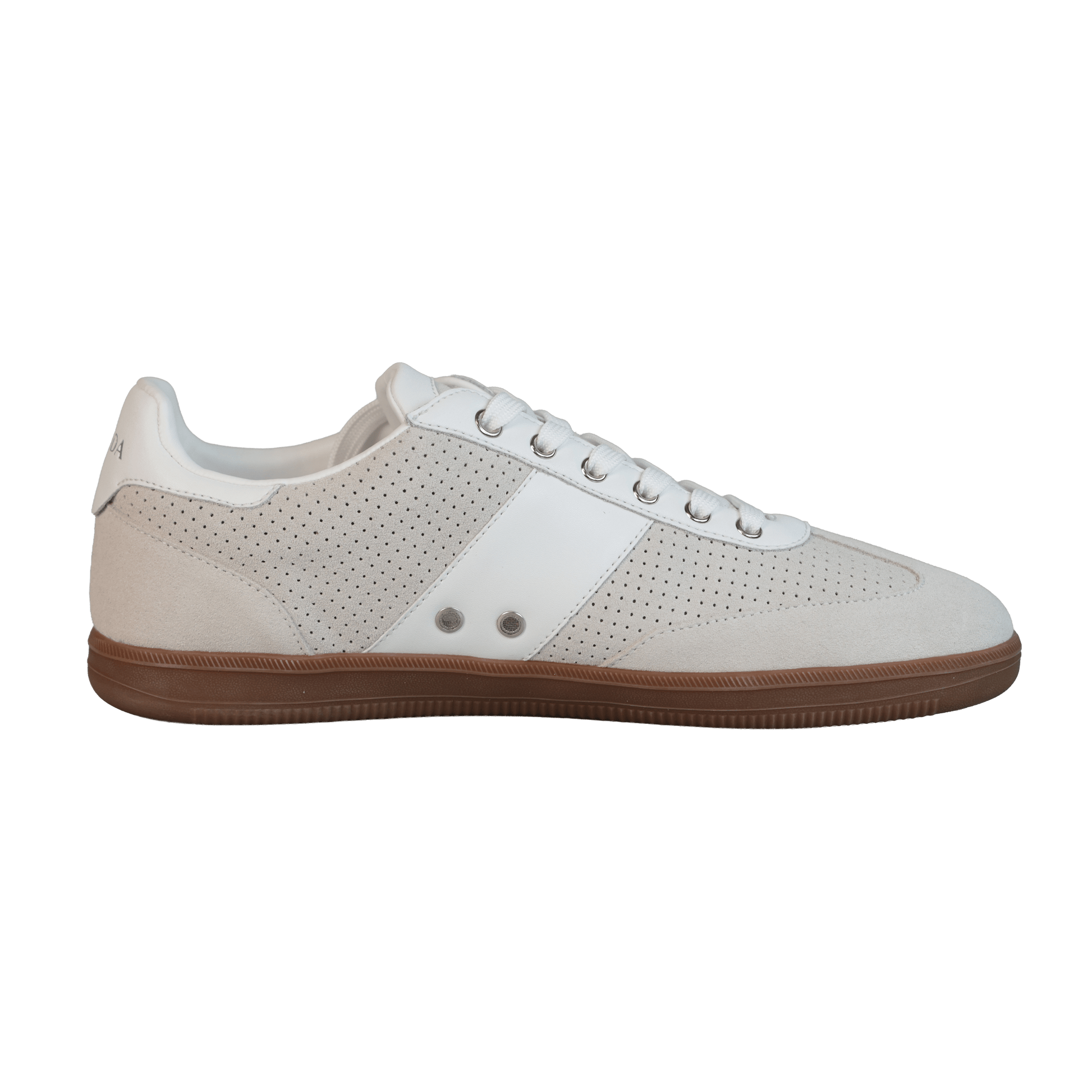 Perforated Flat Sole Sneaker in Suede Leather - Gisada.com