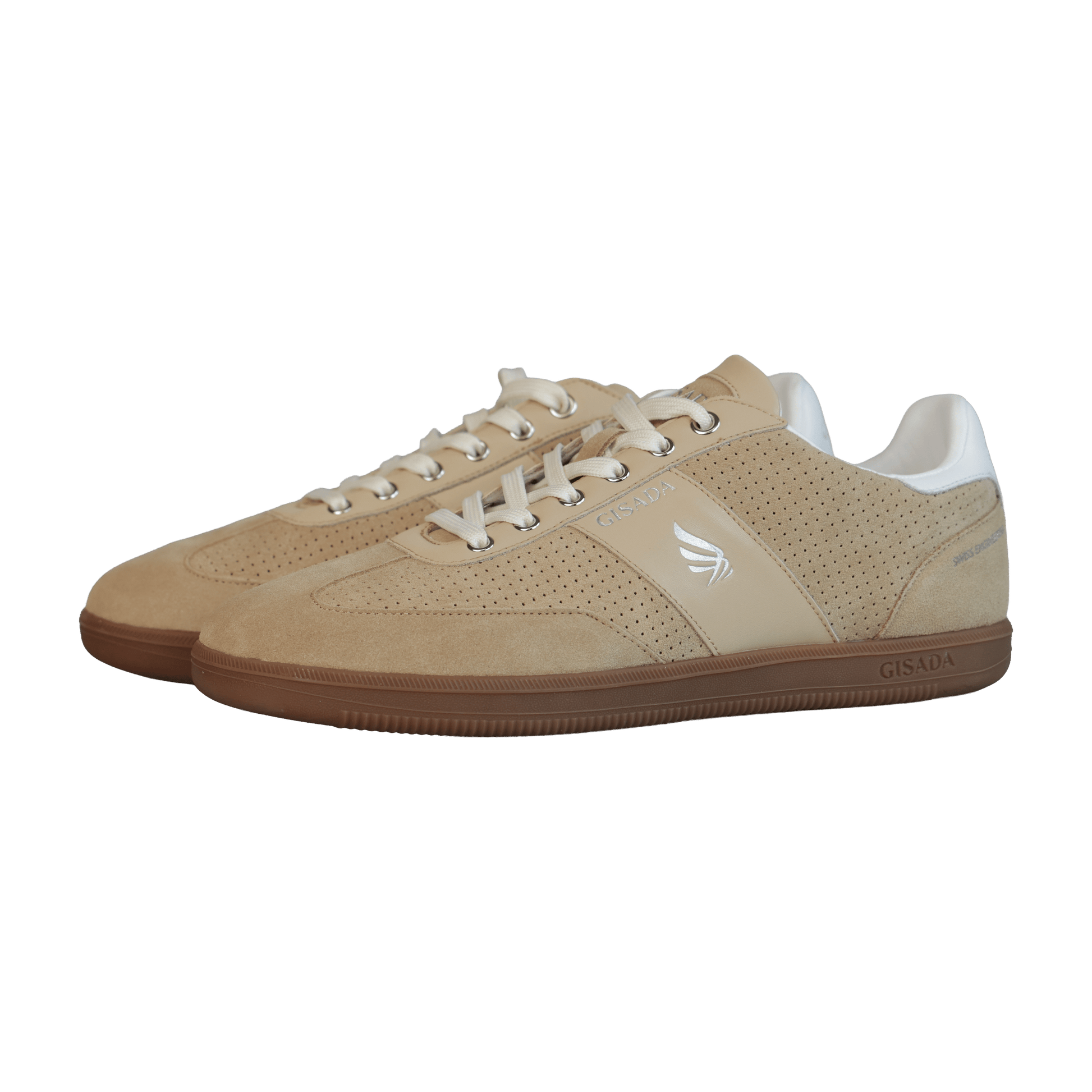 Perforated Flat Sole Sneaker in Suede Leather - Gisada.com