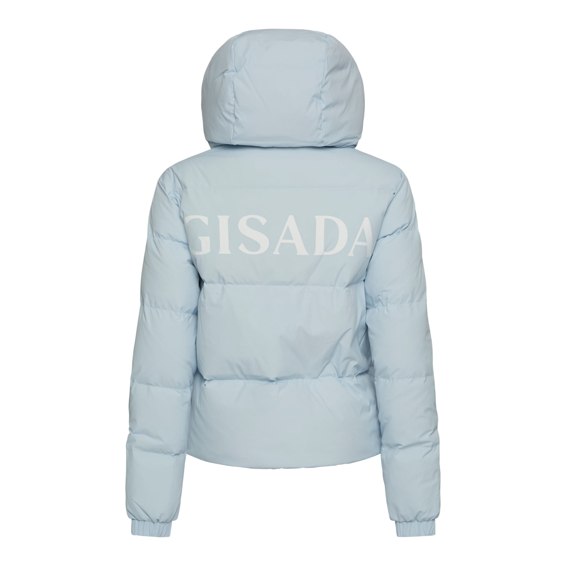Puffer Down Jacket with Detachable Hood and Logo Print - Gisada.com