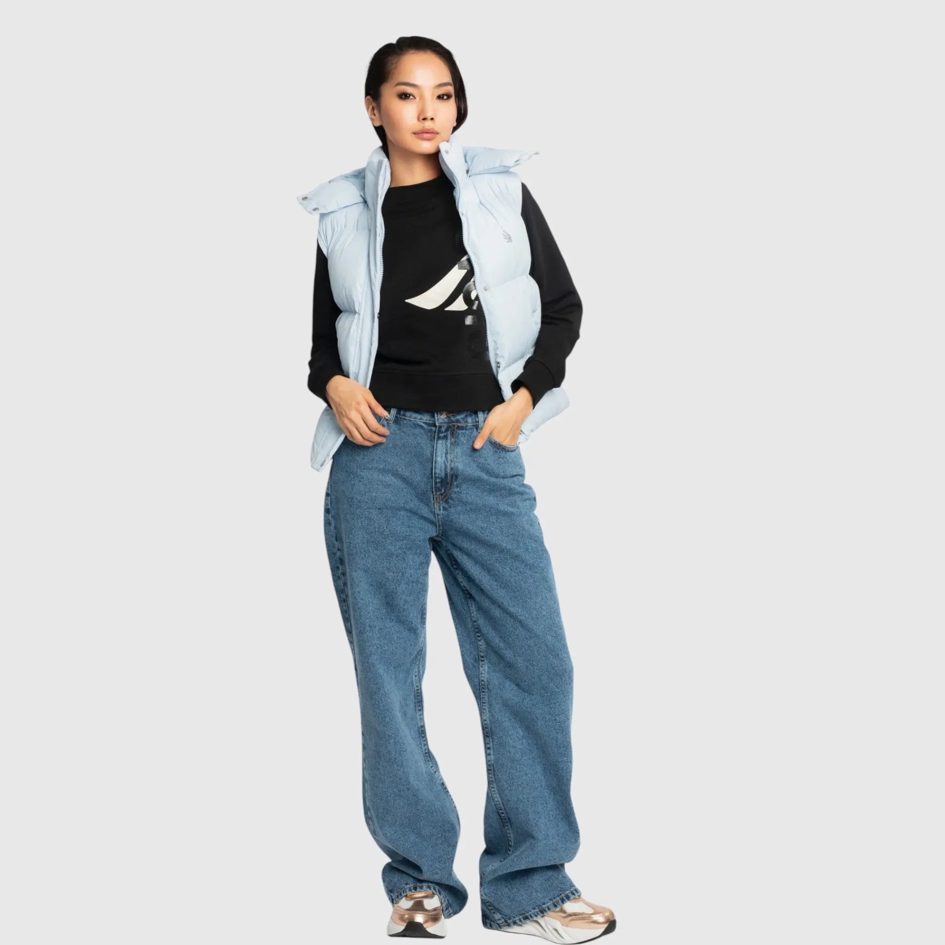 Puffer Gilet with Detachable Hood and Logo Print - Gisada.com