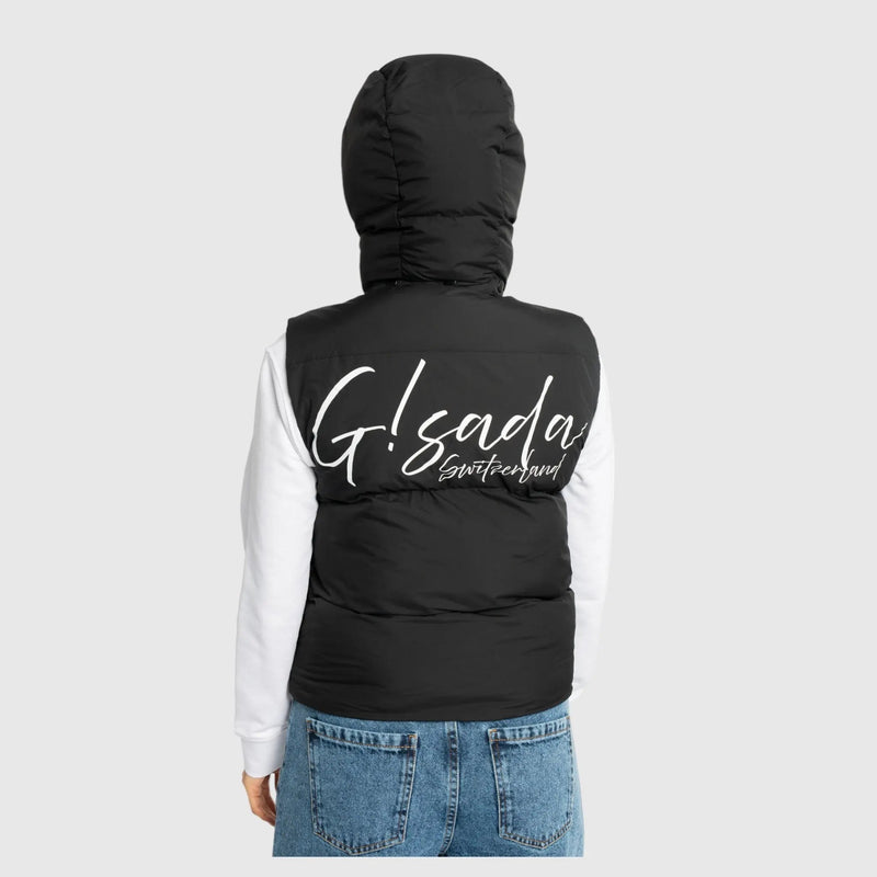 Puffer Gilet with Detachable Hood and Logo Print - Gisada.com