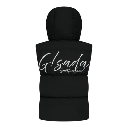 Puffer Gilet with Detachable Hood and Logo Print - Gisada.com
