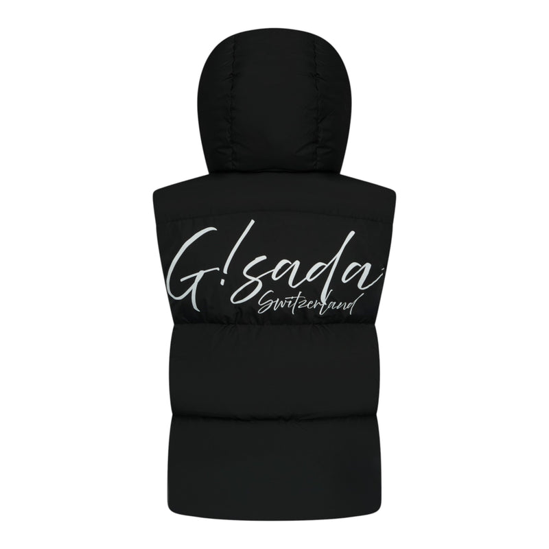 Puffer Gilet with Detachable Hood and Logo Print - Gisada.com