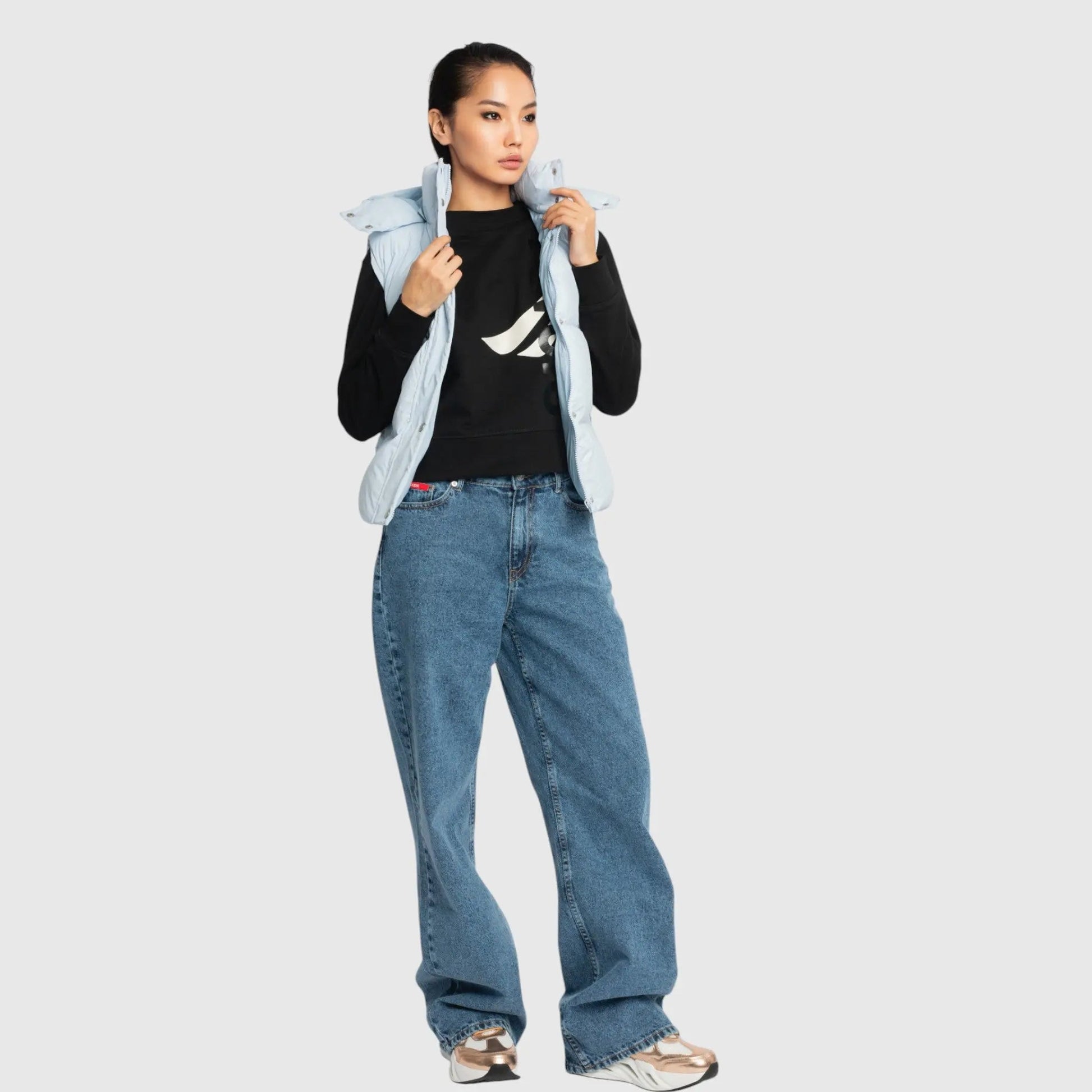 Puffer Gilet with Detachable Hood and Logo Print - Gisada.com