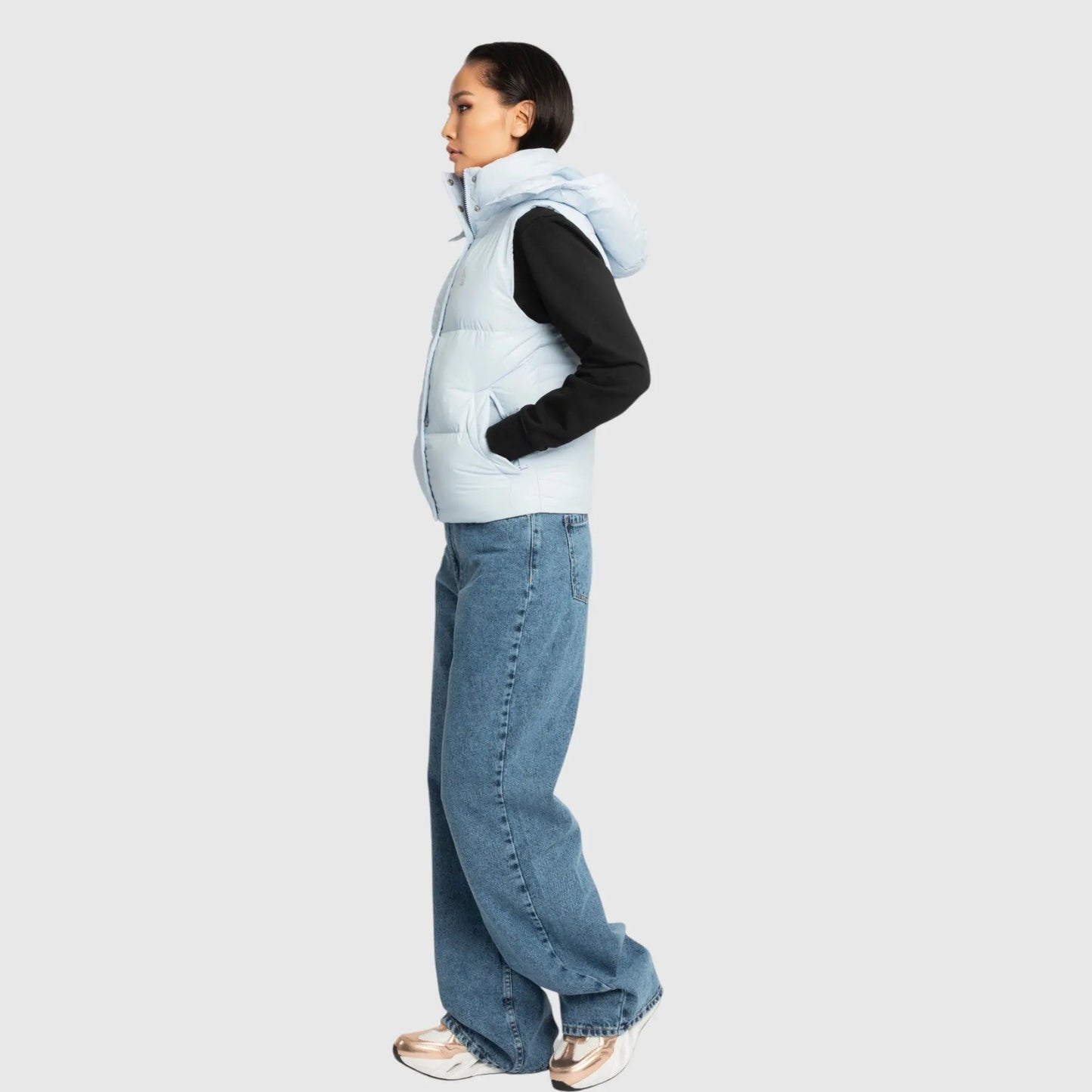 Puffer Gilet with Detachable Hood and Logo Print - Gisada.com