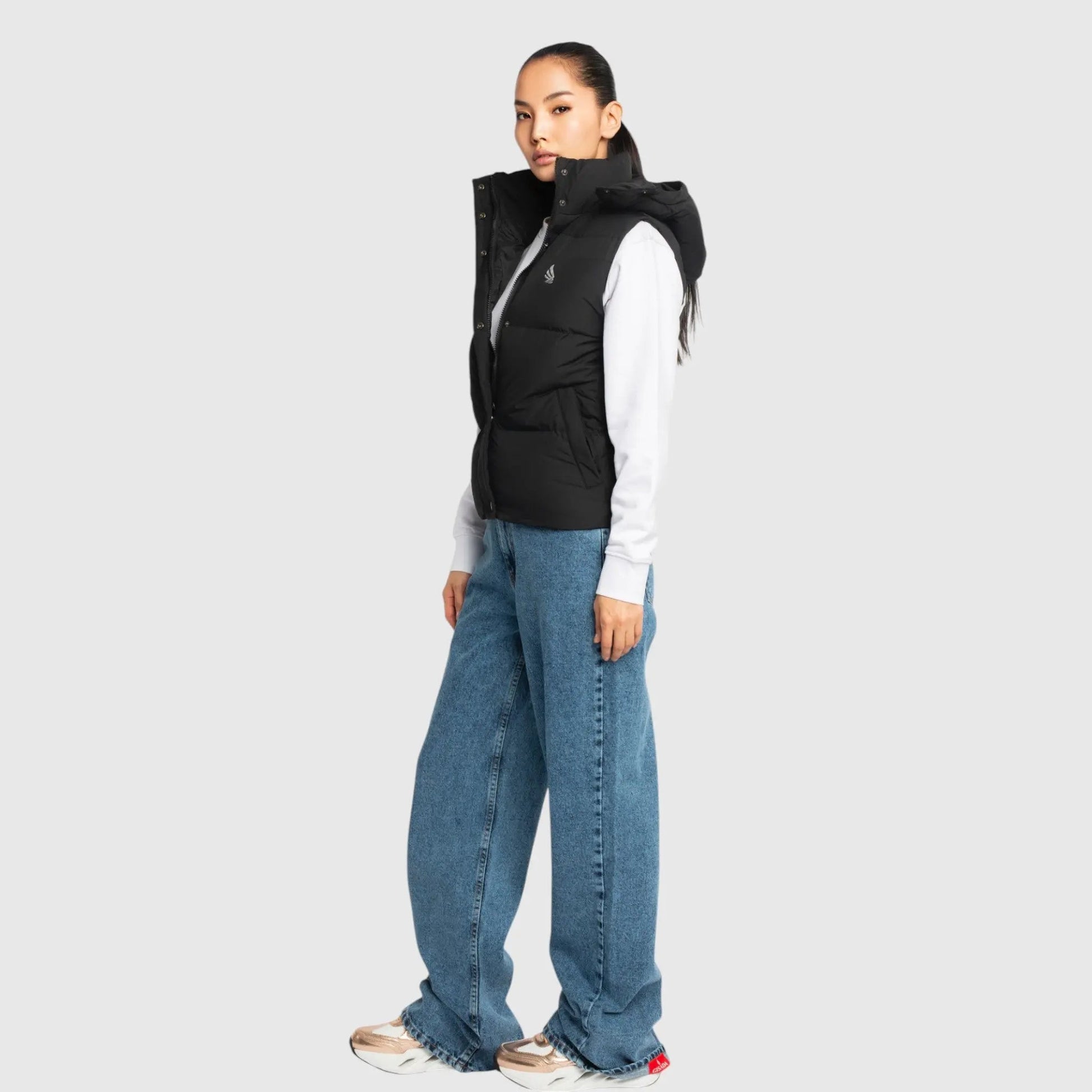 Puffer Gilet with Detachable Hood and Logo Print - Gisada.com