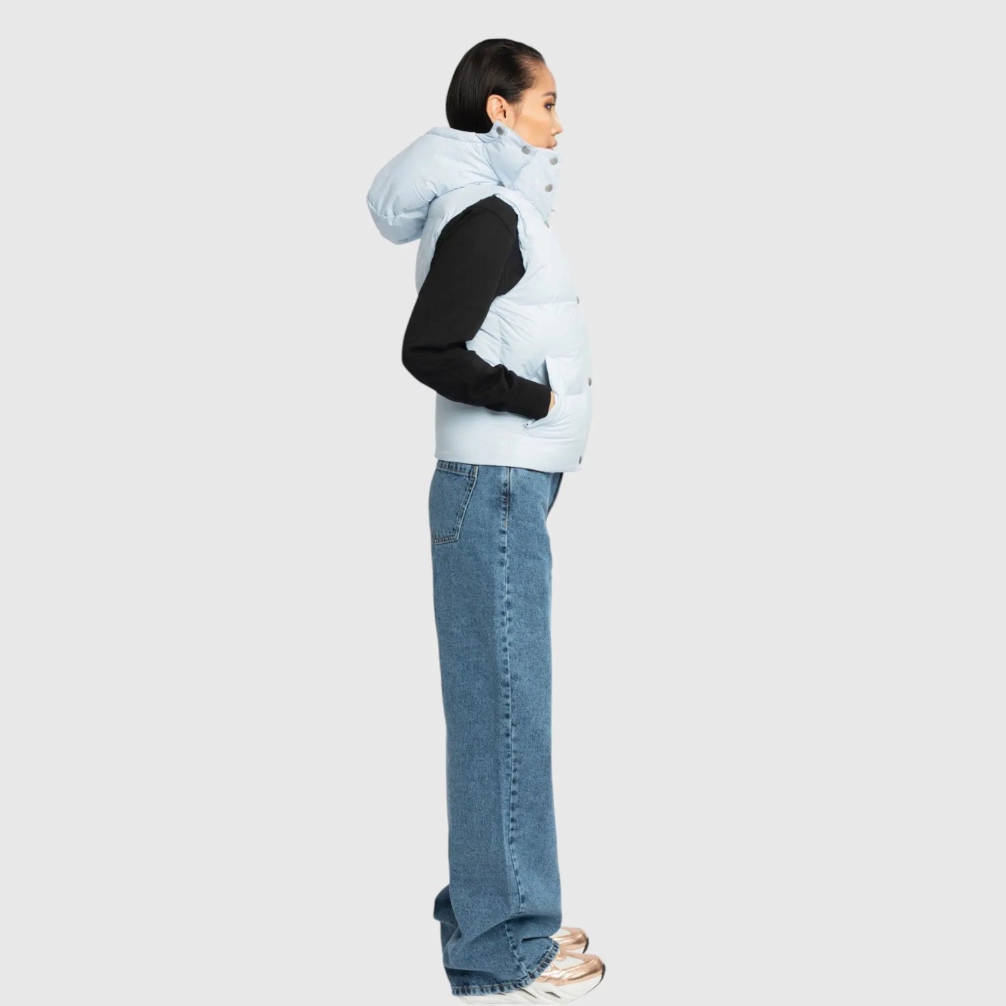 Puffer Gilet with Detachable Hood and Logo Print - Gisada.com