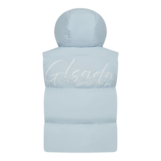 Puffer Gilet with Detachable Hood and Logo Print - Gisada.com