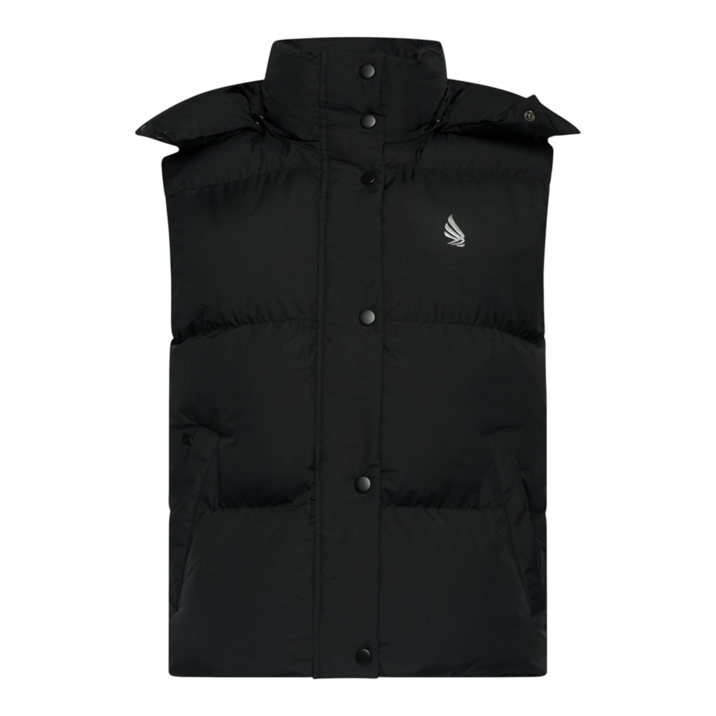 Puffer Gilet with Detachable Hood and Logo Print - Gisada.com