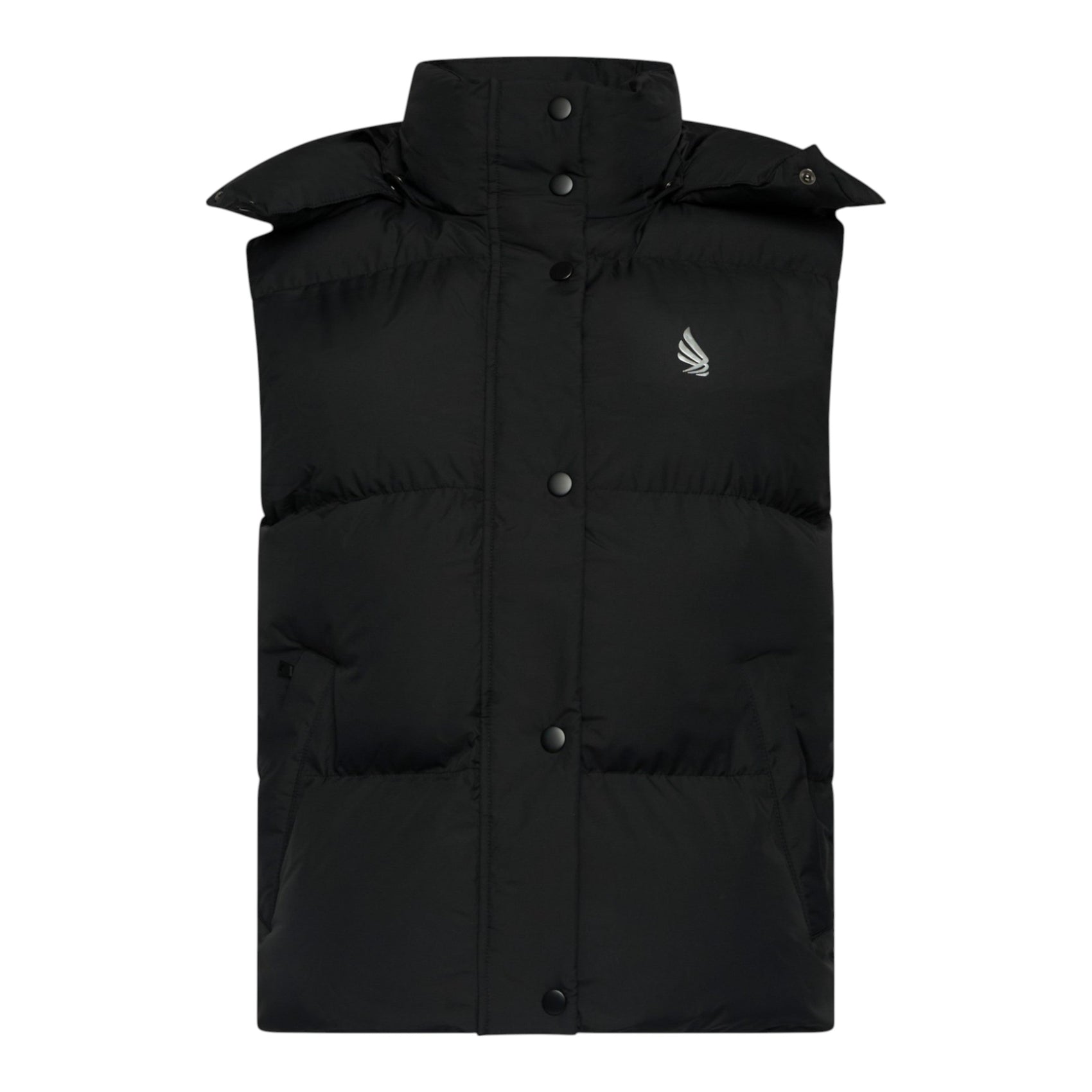 Puffer Gilet with Detachable Hood and Logo Print - Gisada.com