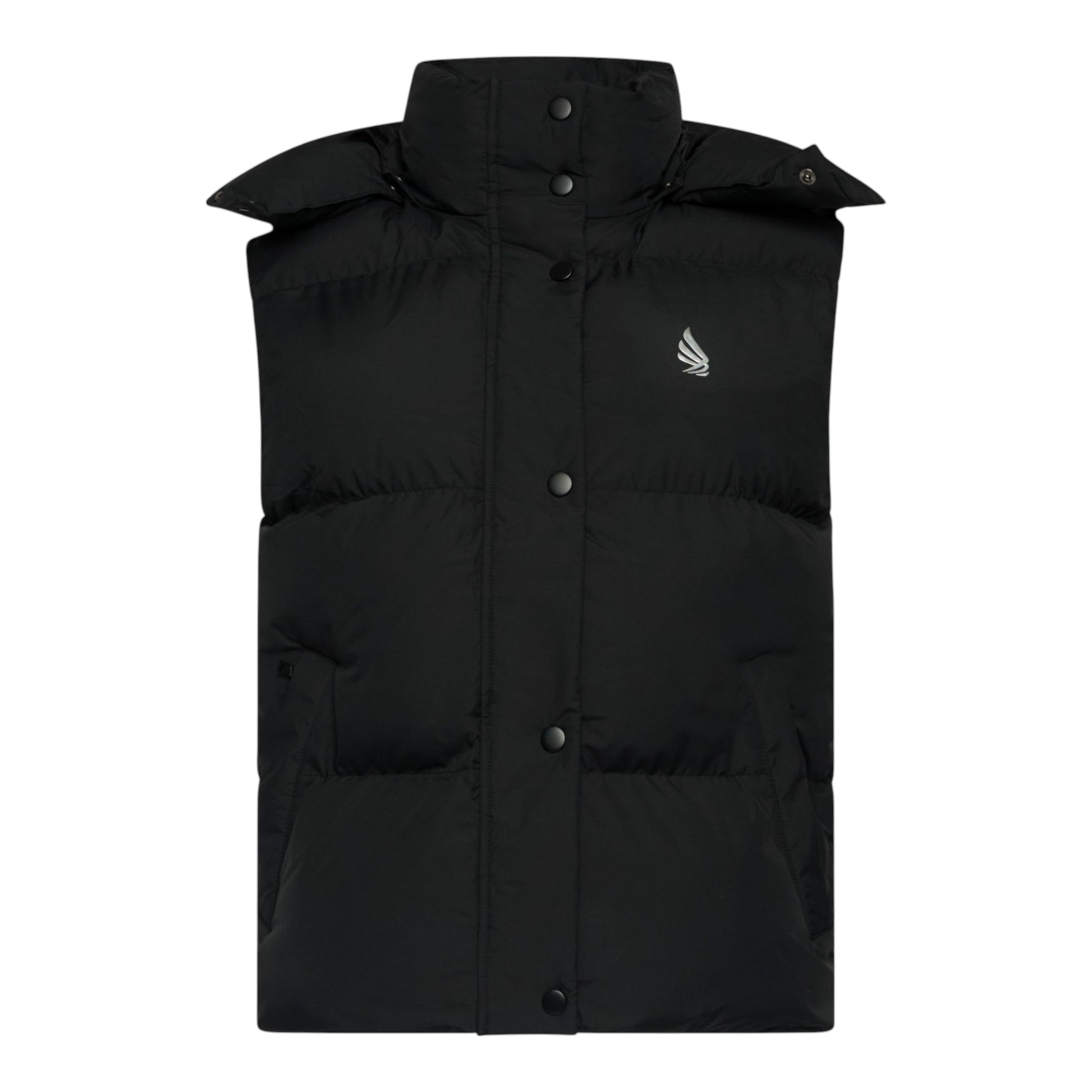 Puffer Gilet with Detachable Hood and Logo Print - Gisada.com