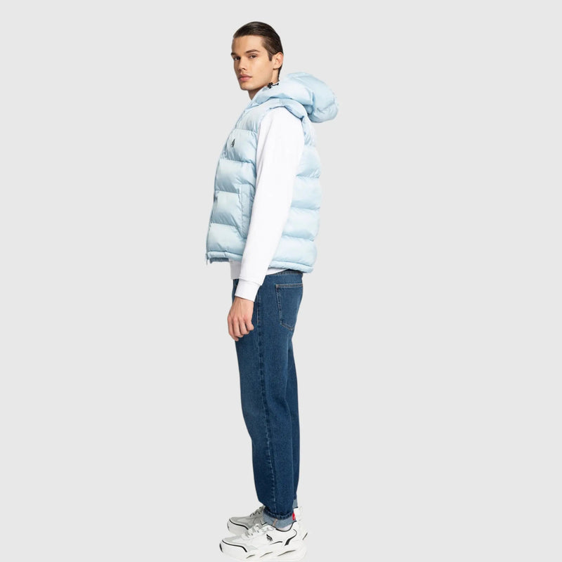 Puffer Gilet with Logo Patch on Back - Gisada.com