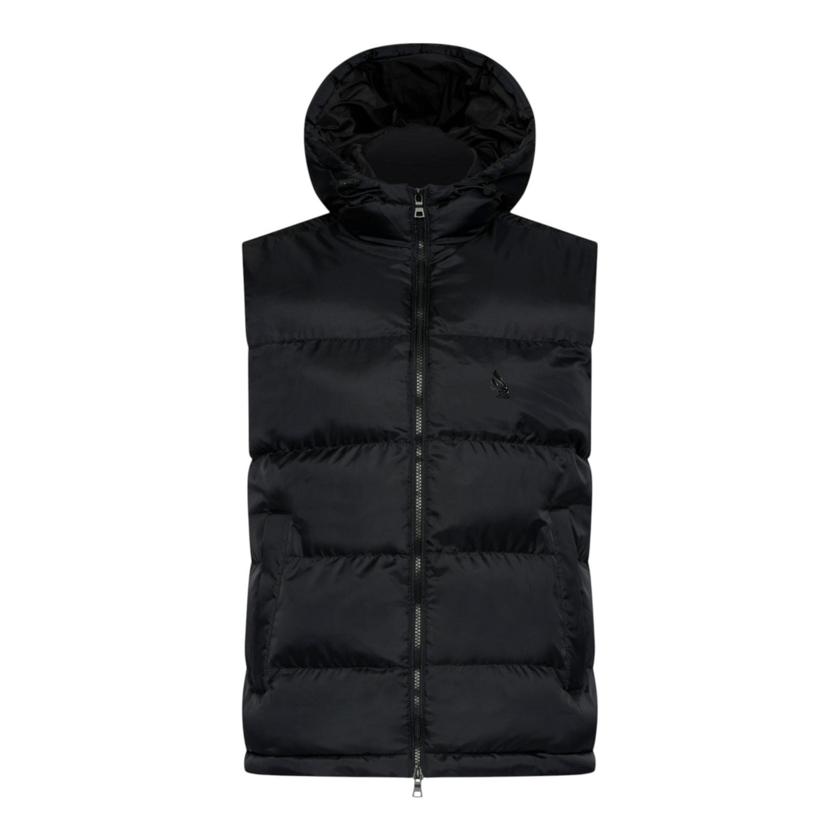Puffer Gilet with Logo Patch on Back - Gisada.com