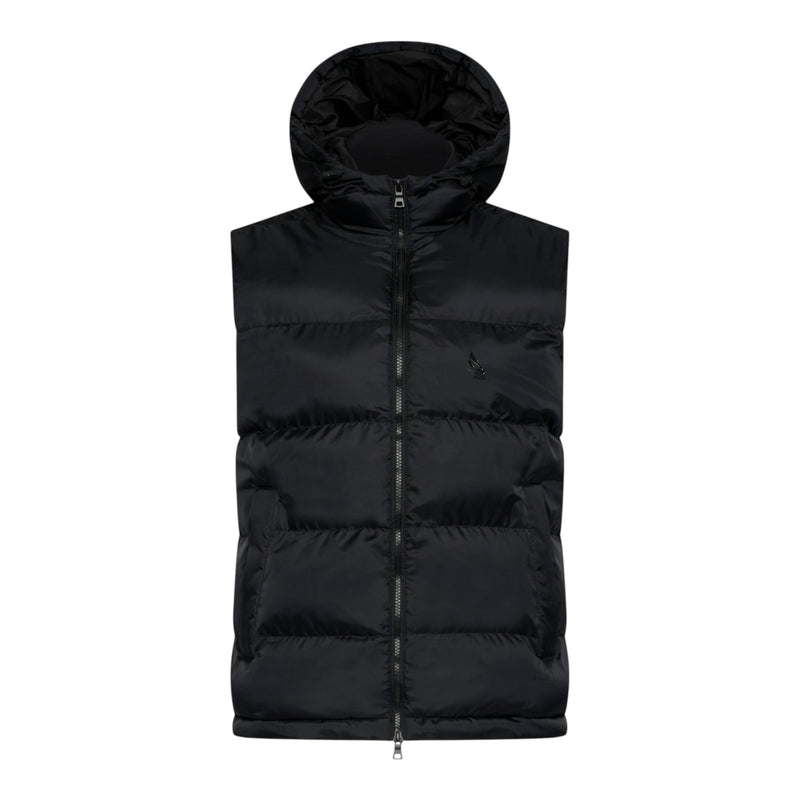 Puffer Gilet with Logo Patch on Back - Gisada.com