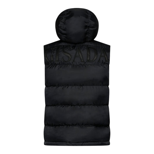 Puffer Gilet with Logo Patch on Back - Gisada.com