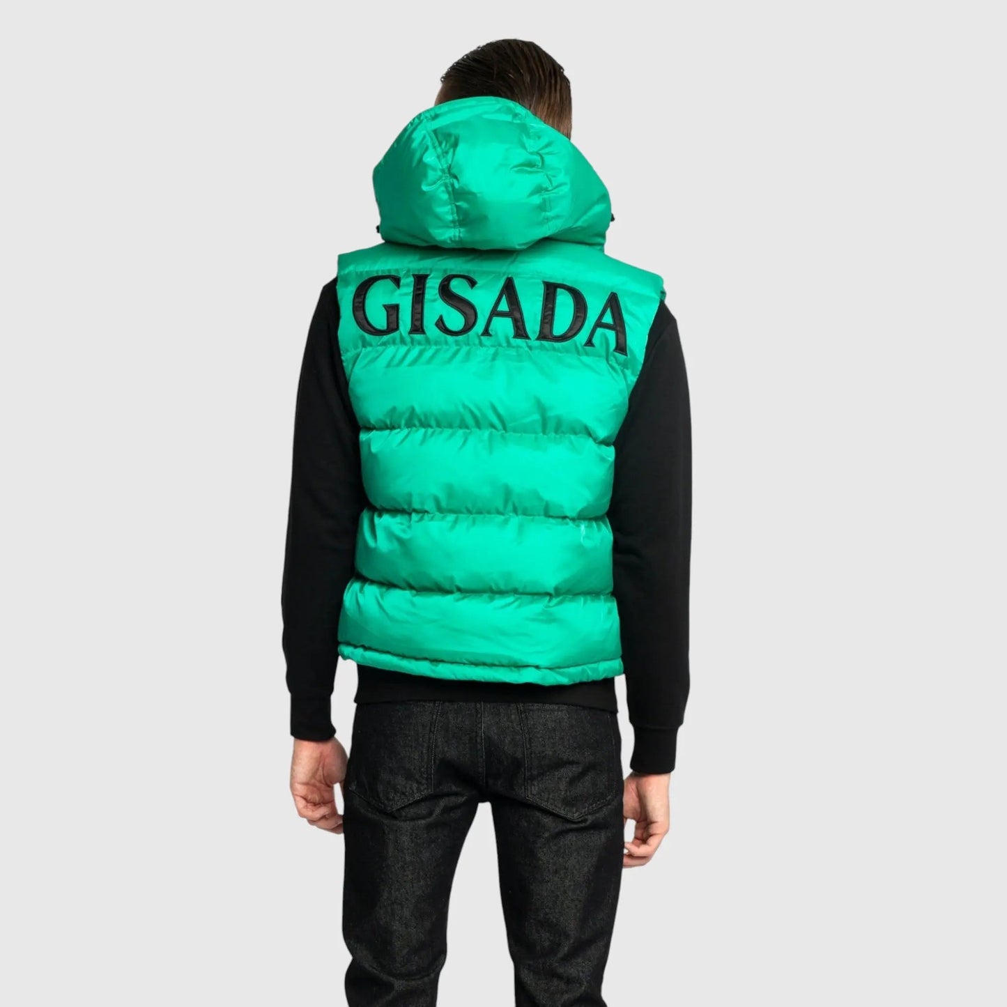 Puffer Gilet with Logo Patch on Back - Gisada.com