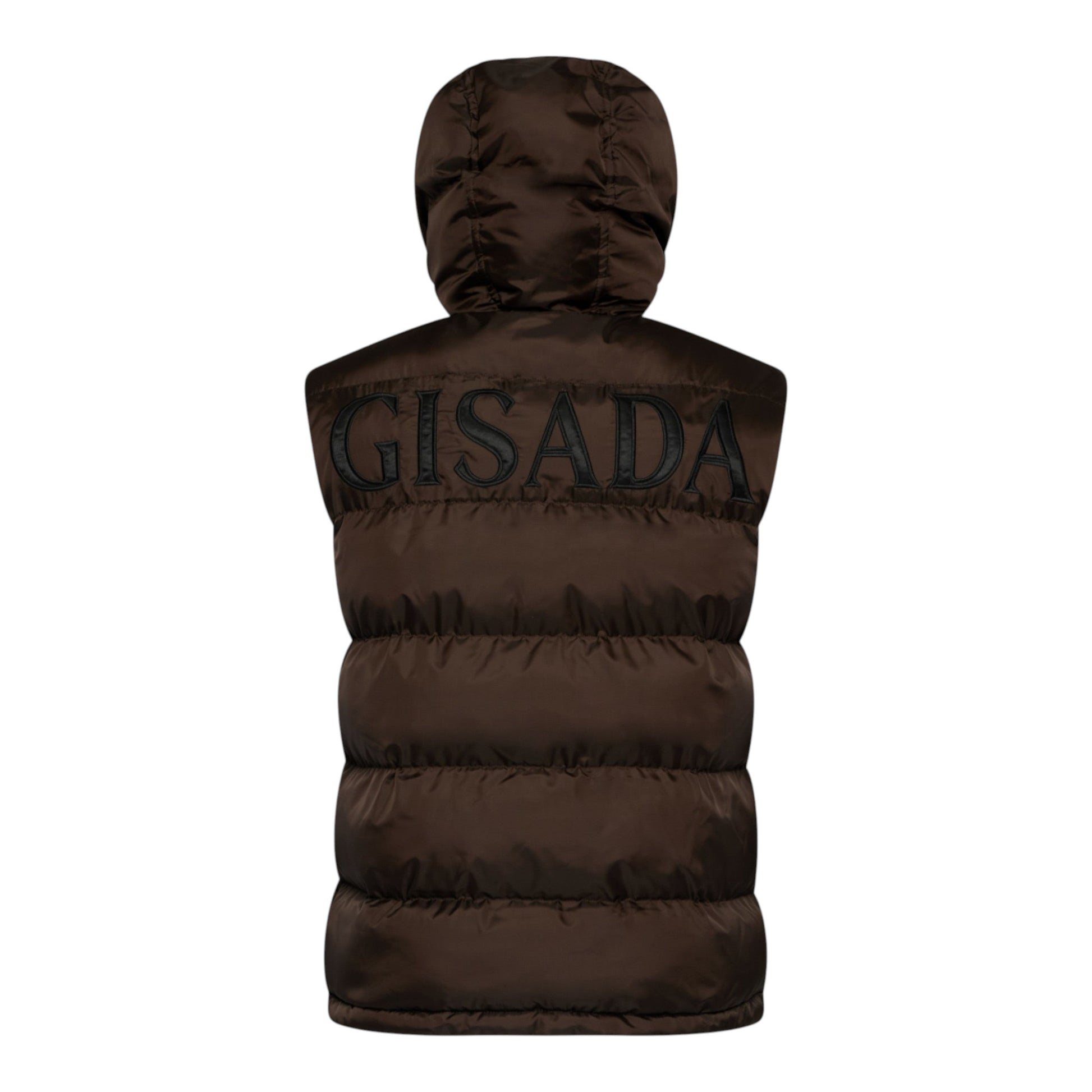 Puffer Gilet with Logo Patch on Back - Gisada.com