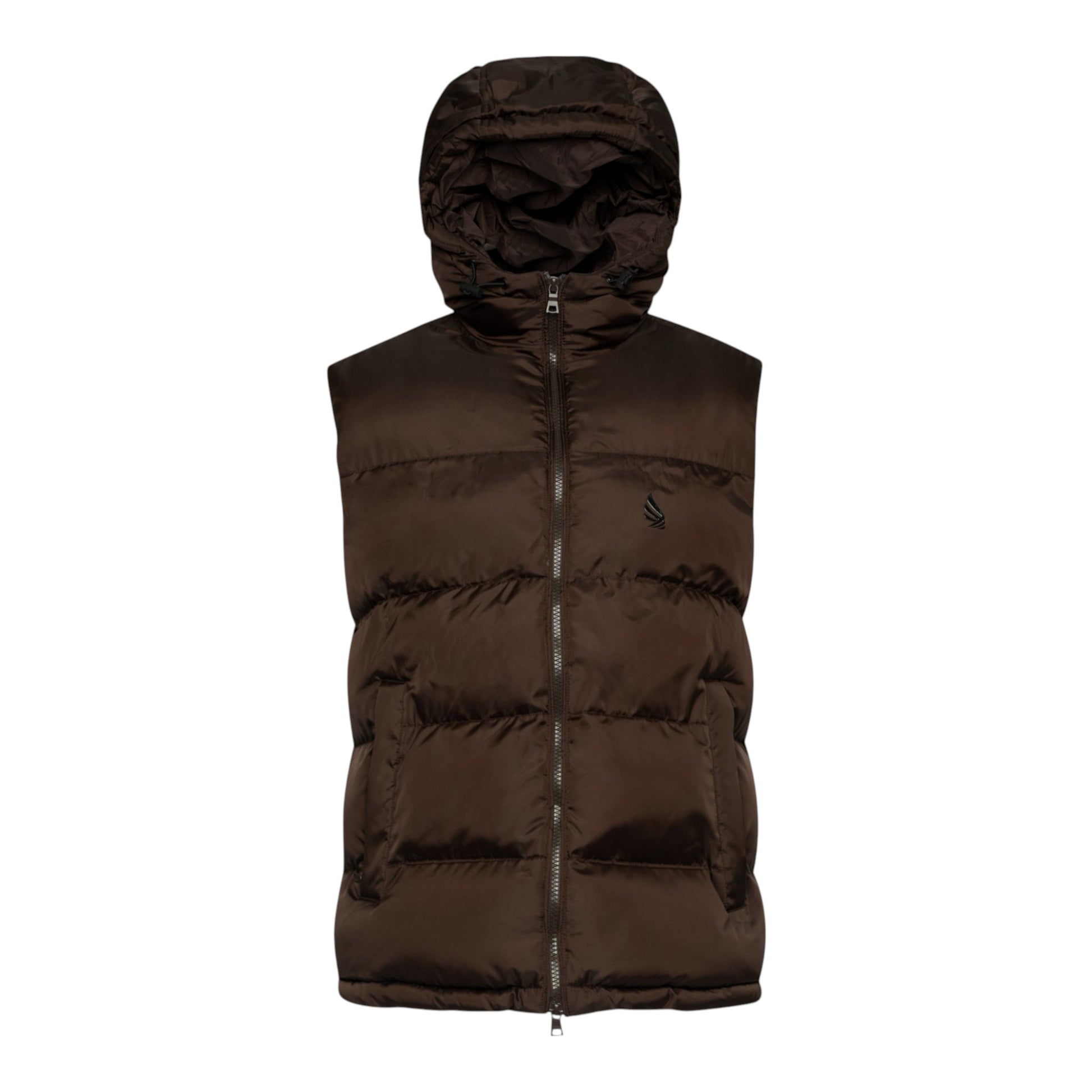 Puffer Gilet with Logo Patch on Back - Gisada.com