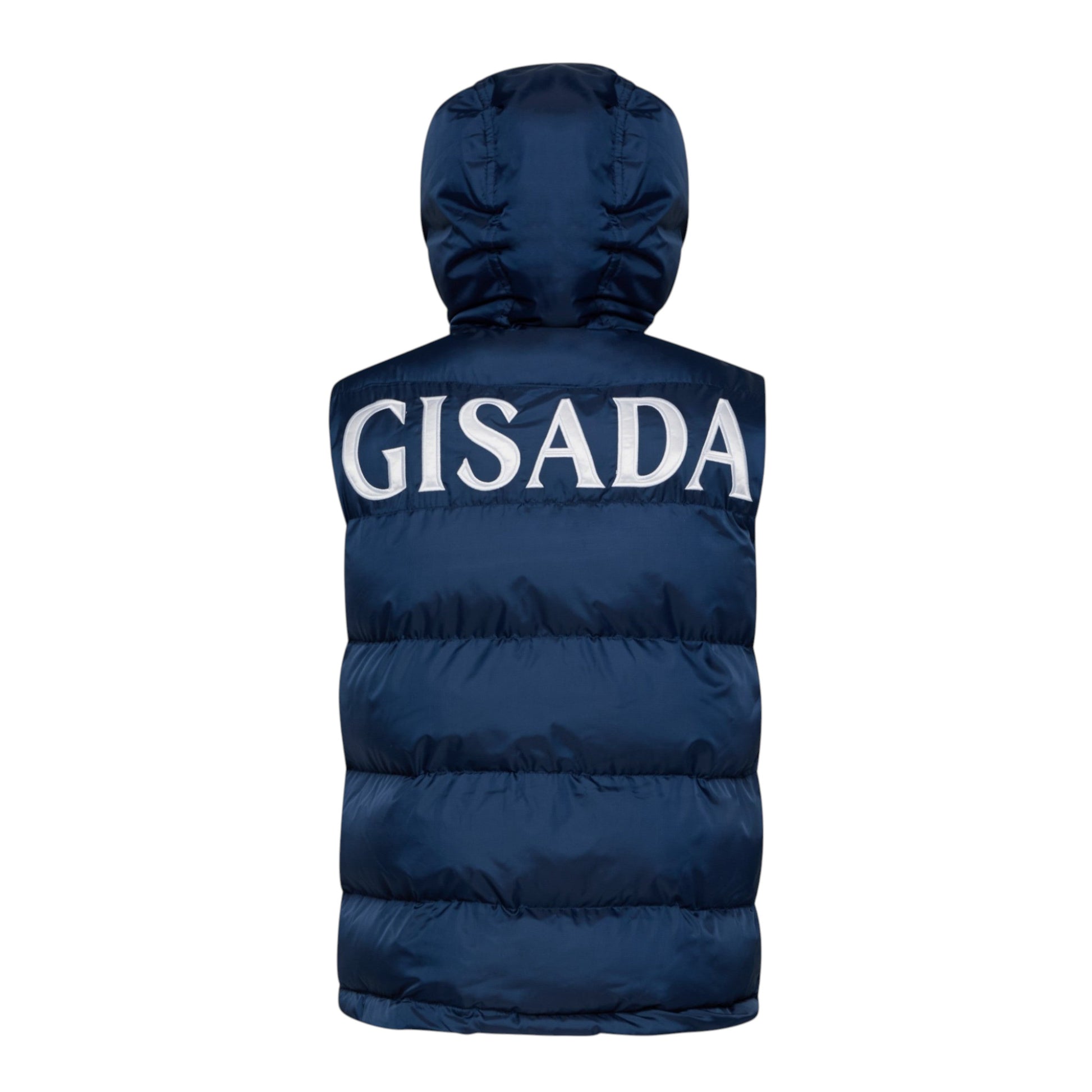 Puffer Gilet with Logo Patch on Back - Gisada.com