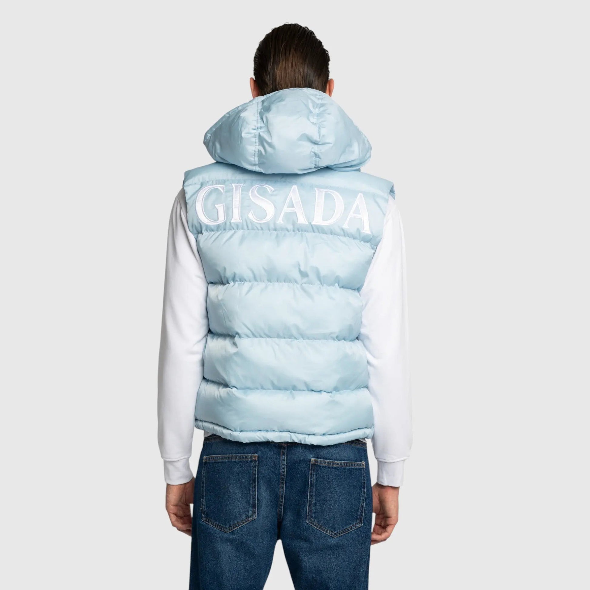Puffer Gilet with Logo Patch on Back - Gisada.com