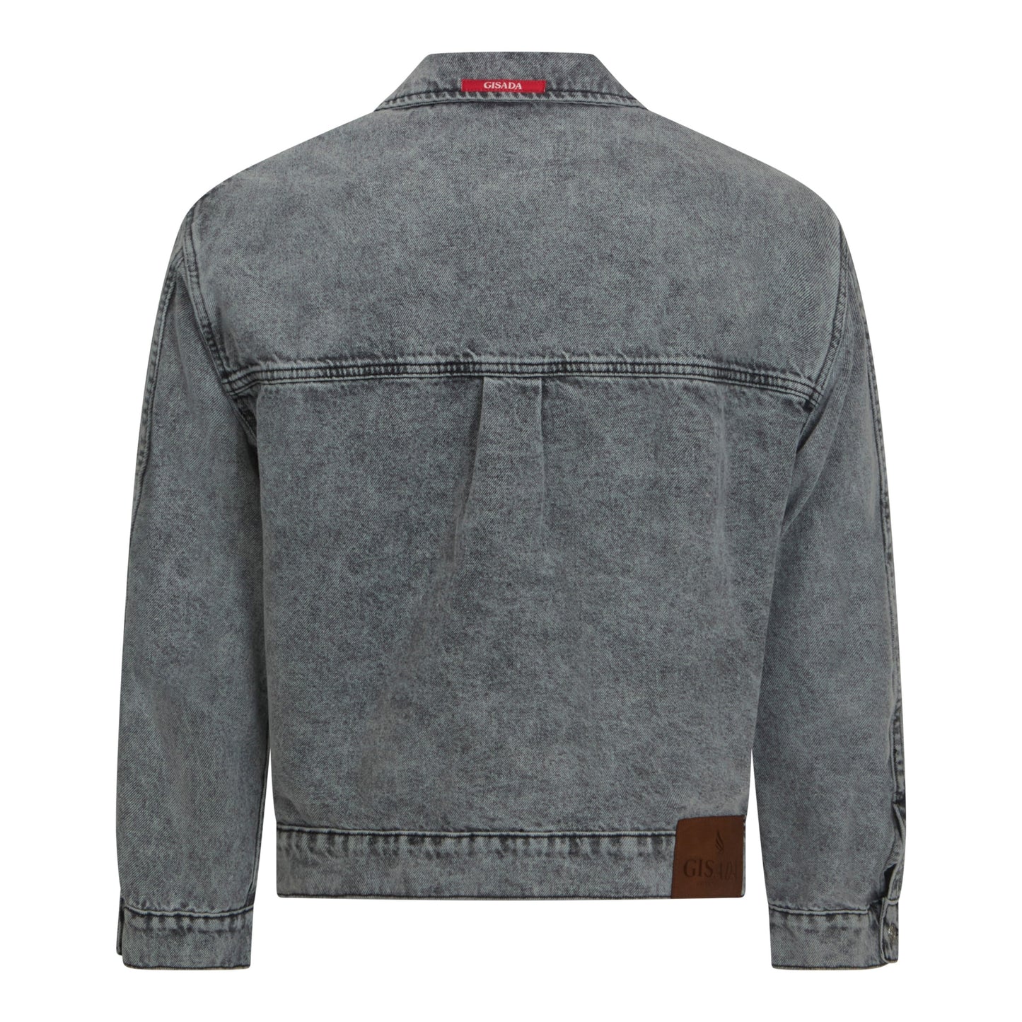 Regular Fit Denim Jacket with Mini Label Patch - Gisada.com