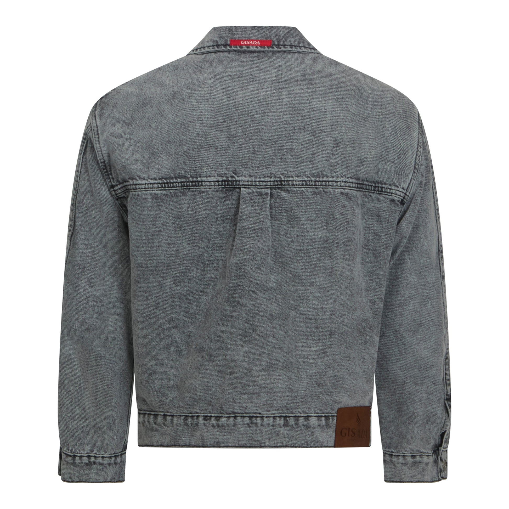 Regular Fit Denim Jacket with Mini Label Patch - Gisada.com