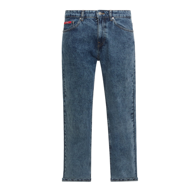 Regular Fit Denim Jeans with Inside Bottom Label - Gisada.com