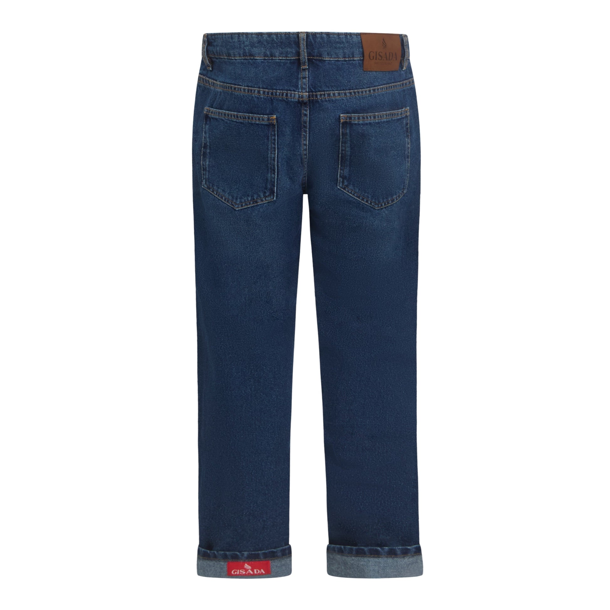 Regular Fit Denim Jeans with Inside Bottom Label - Gisada.com