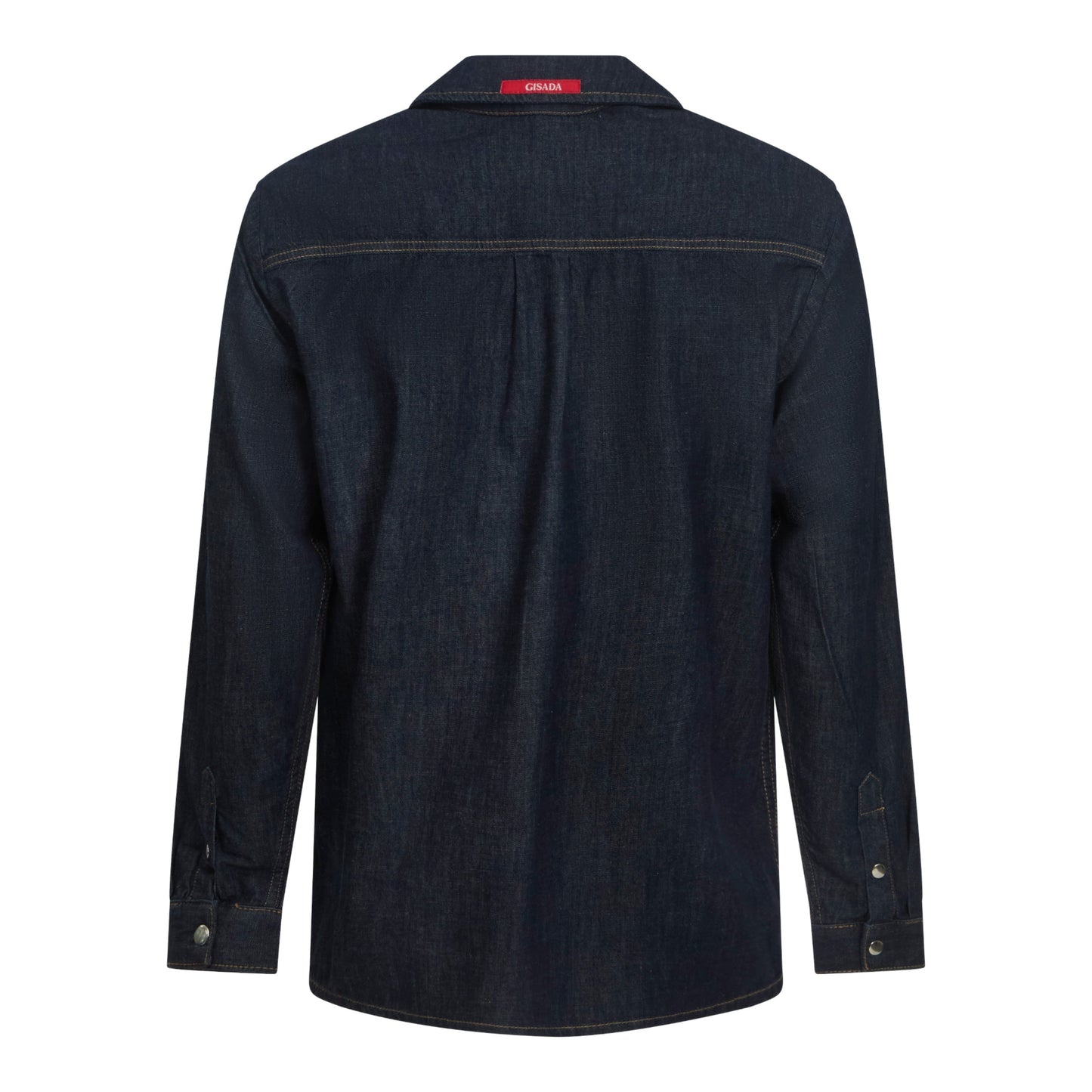 Regular Fit Denim Shirt with Mini Label Patch - Gisada.com