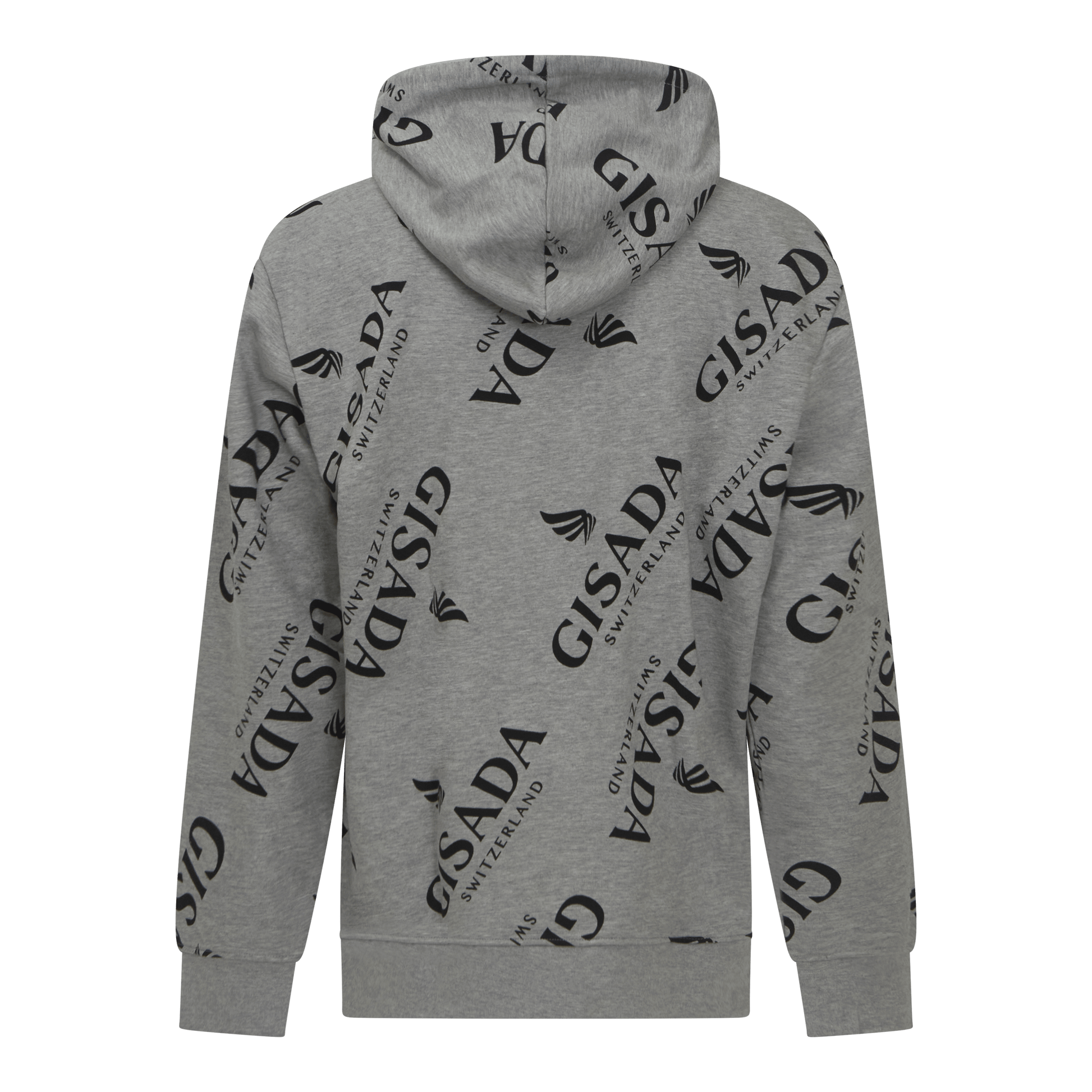 Regular Fit Hoodie in Midweight Cotton with Logo Allover - Gisada.com
