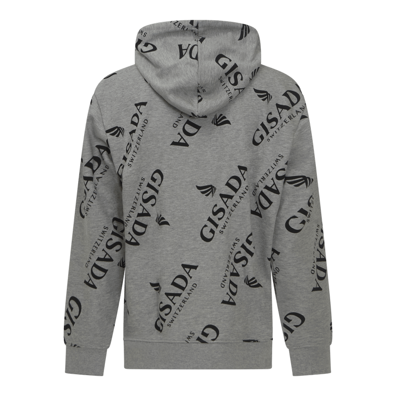 Regular Fit Hoodie in Midweight Cotton with Logo Allover
