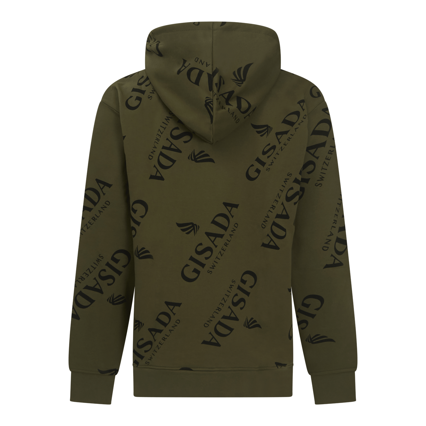 Regular Fit Hoodie in Midweight Cotton with Logo Allover - Gisada.com