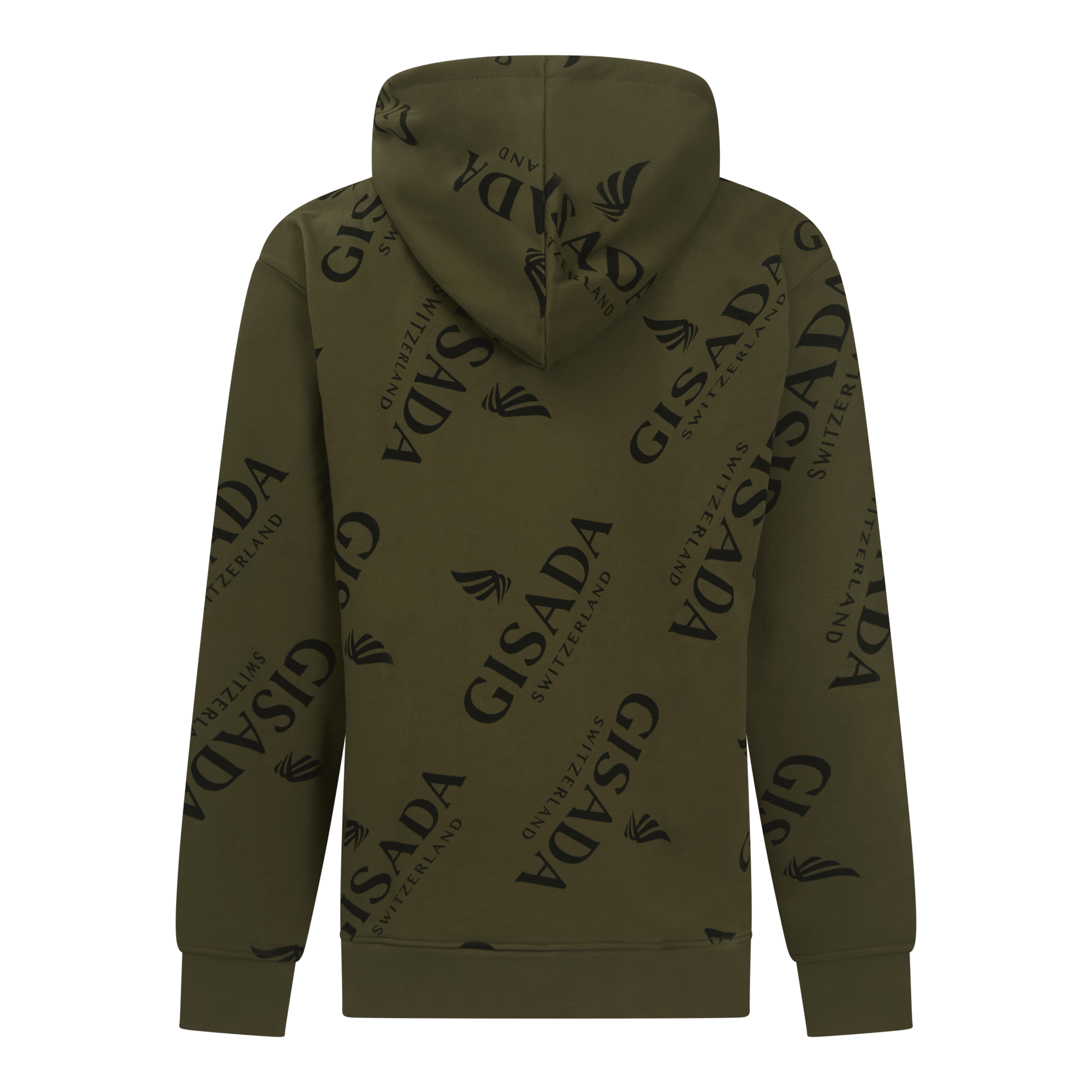Regular Fit Hoodie in Midweight Cotton with Logo Allover - Gisada.com