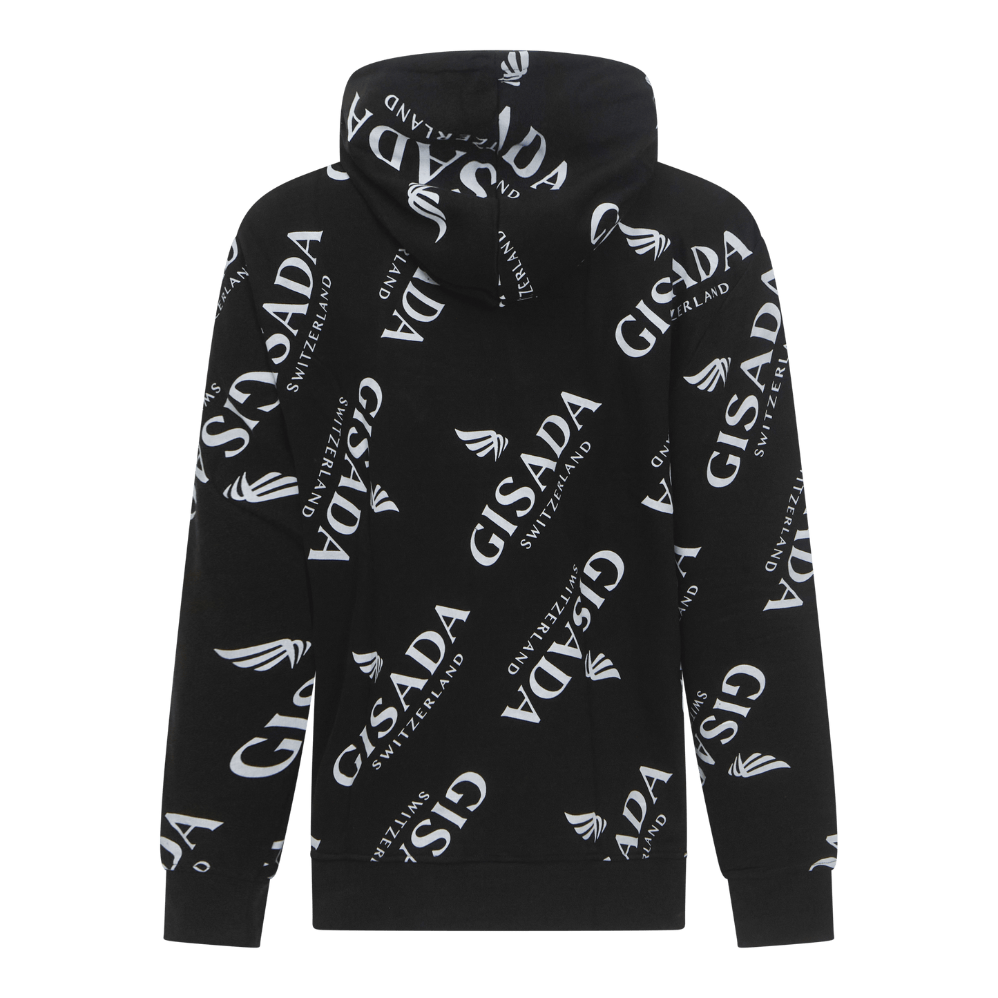 Regular Fit Hoodie in Midweight Cotton with Logo Allover - Gisada.com