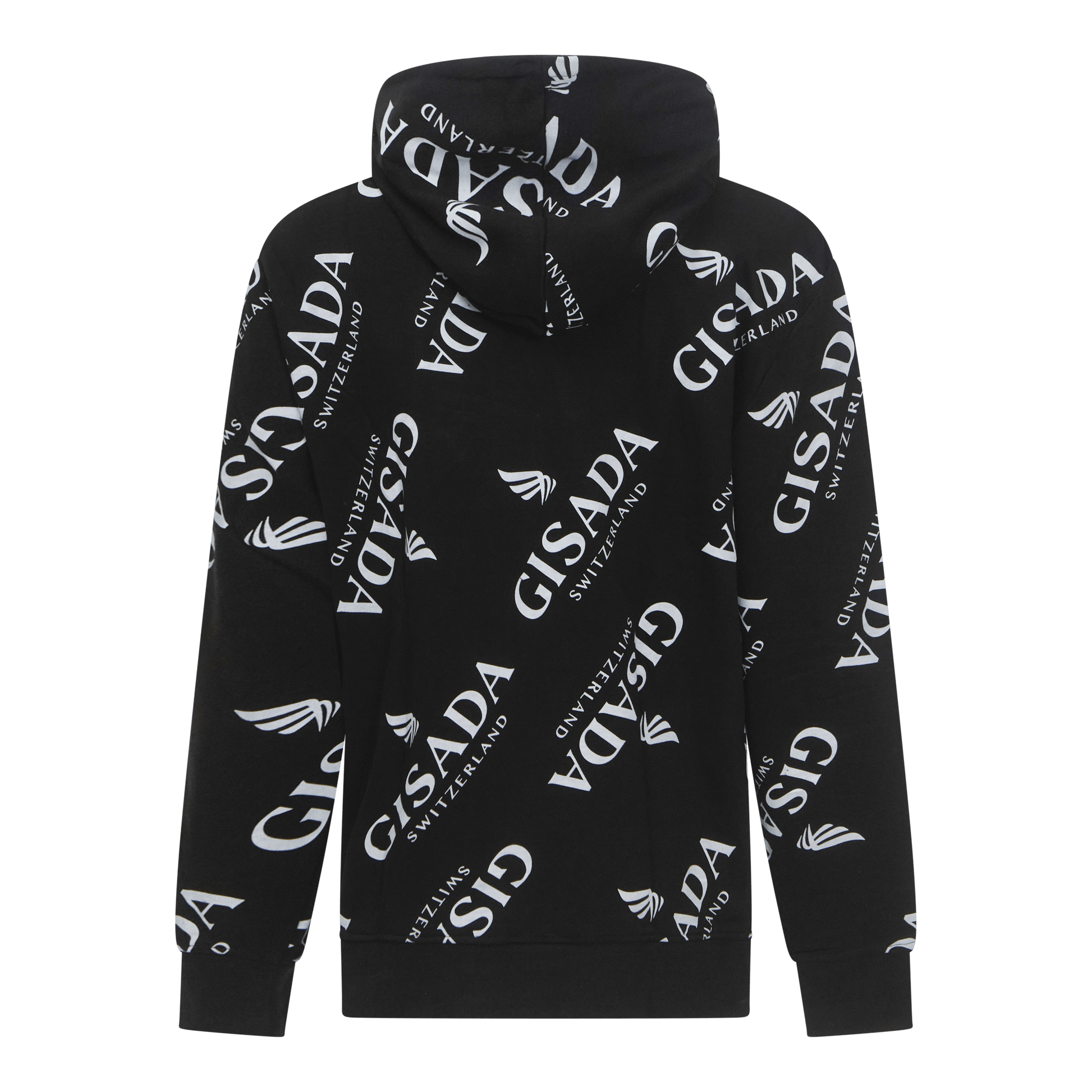 Regular Fit Hoodie in Midweight Cotton with Logo Allover - Gisada.com