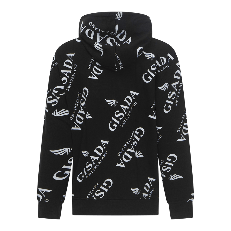 Regular Fit Hoodie in Midweight Cotton with Logo Allover