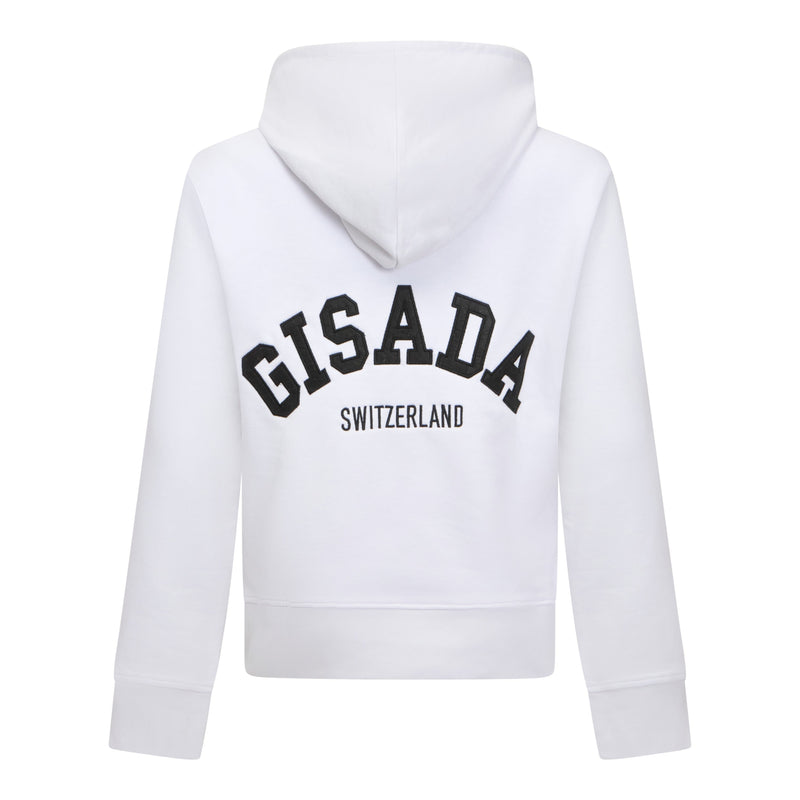 Regular Fit Hoodie in Midweight Cotton with Patch Print - Gisada.com