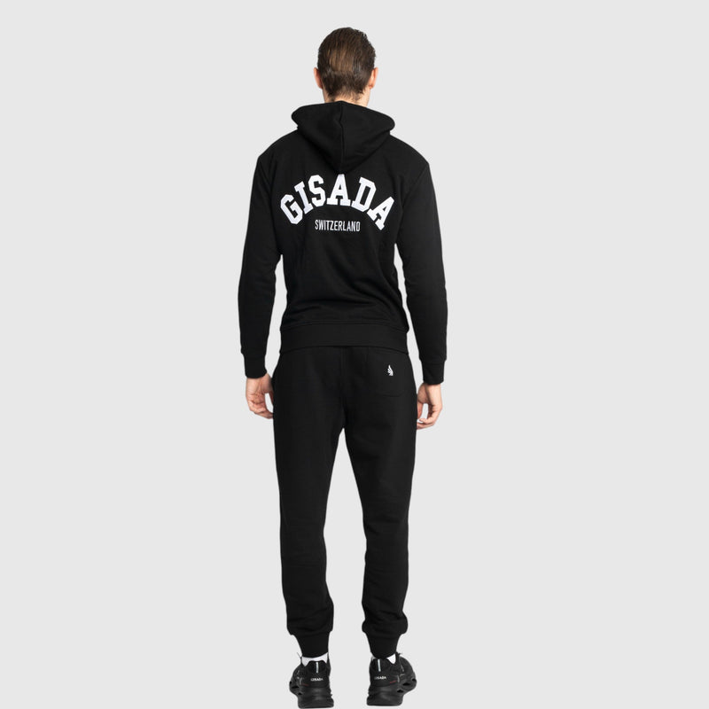 Regular Fit Hoodie in Midweight Cotton with Patch Print - Gisada.com