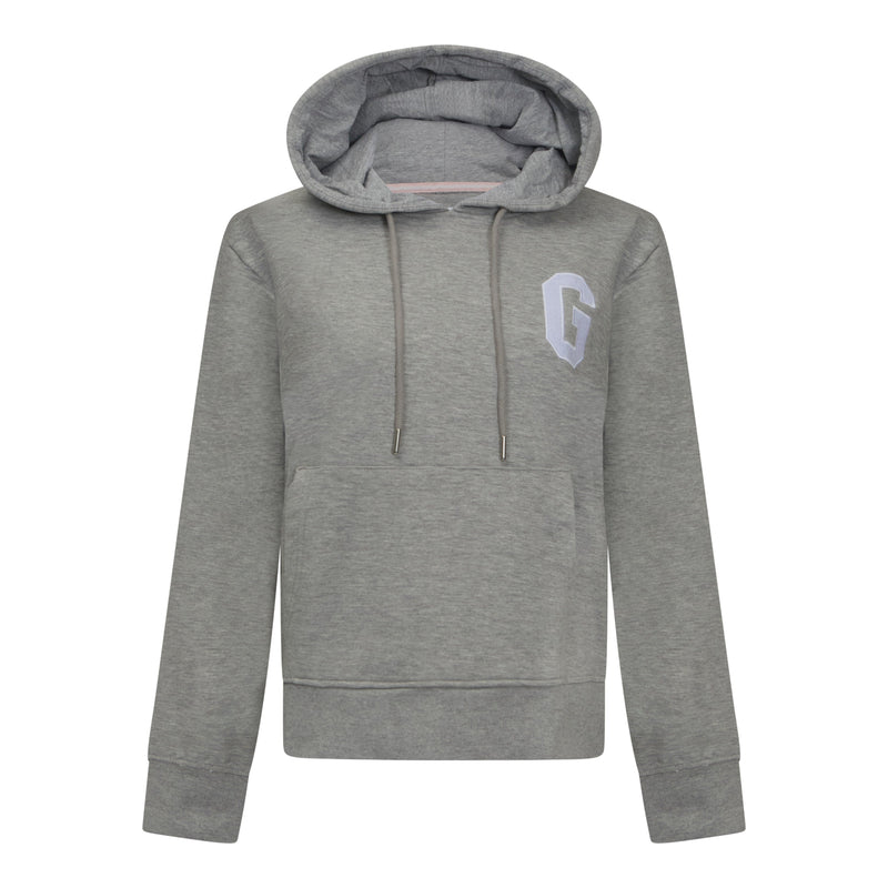 Regular Fit Hoodie in Midweight Cotton with Patch Print - Gisada.com