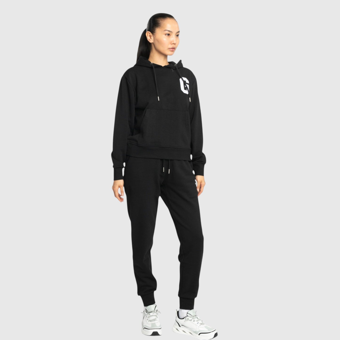 Regular Fit Hoodie in Midweight Cotton with Patch Print - Gisada.com