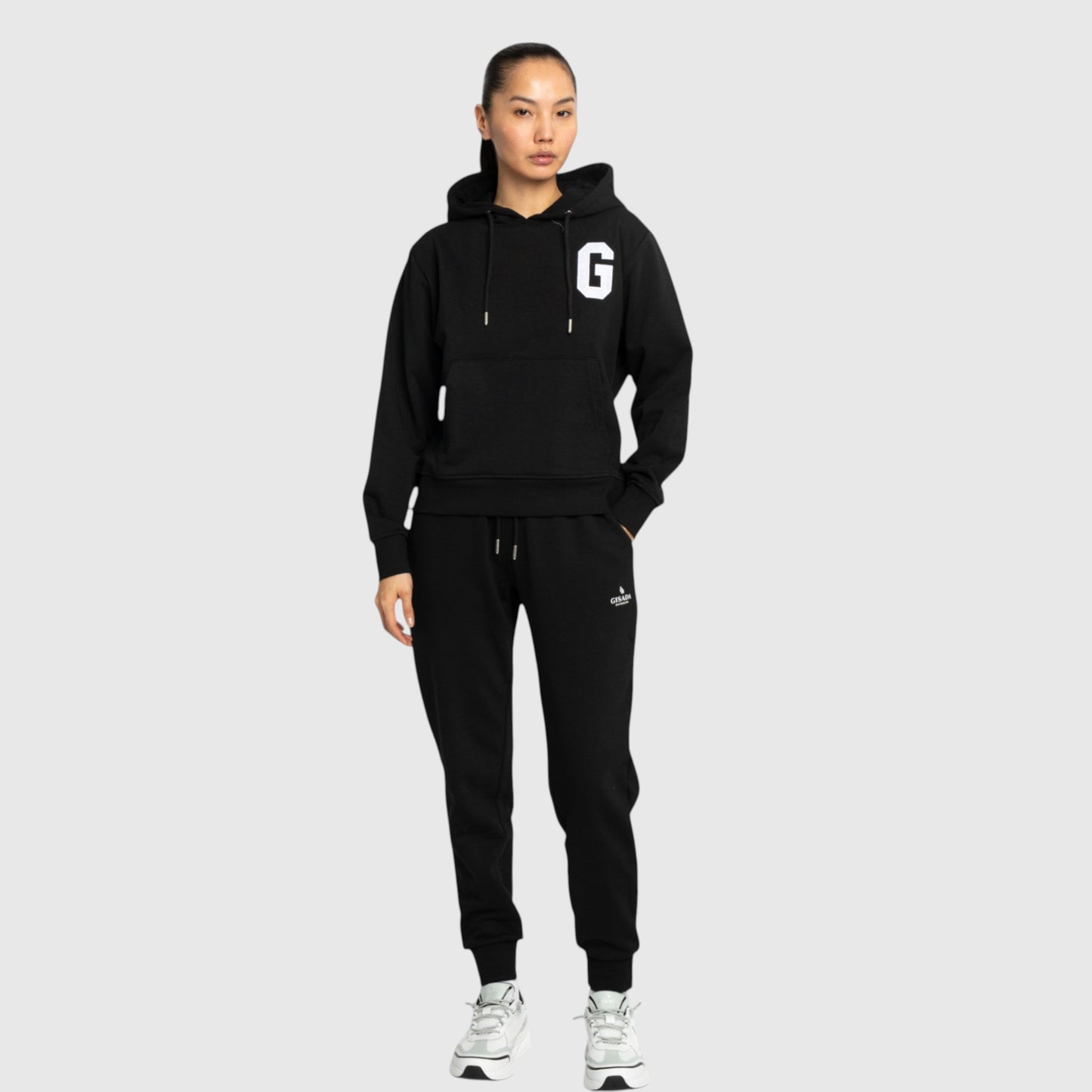 Regular Fit Hoodie in Midweight Cotton with Patch Print - Gisada.com