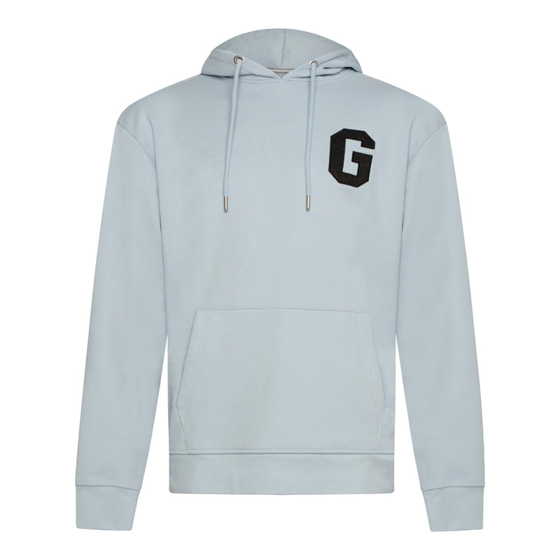 Regular Fit Hoodie in Midweight Cotton with Patch Print - Gisada.com
